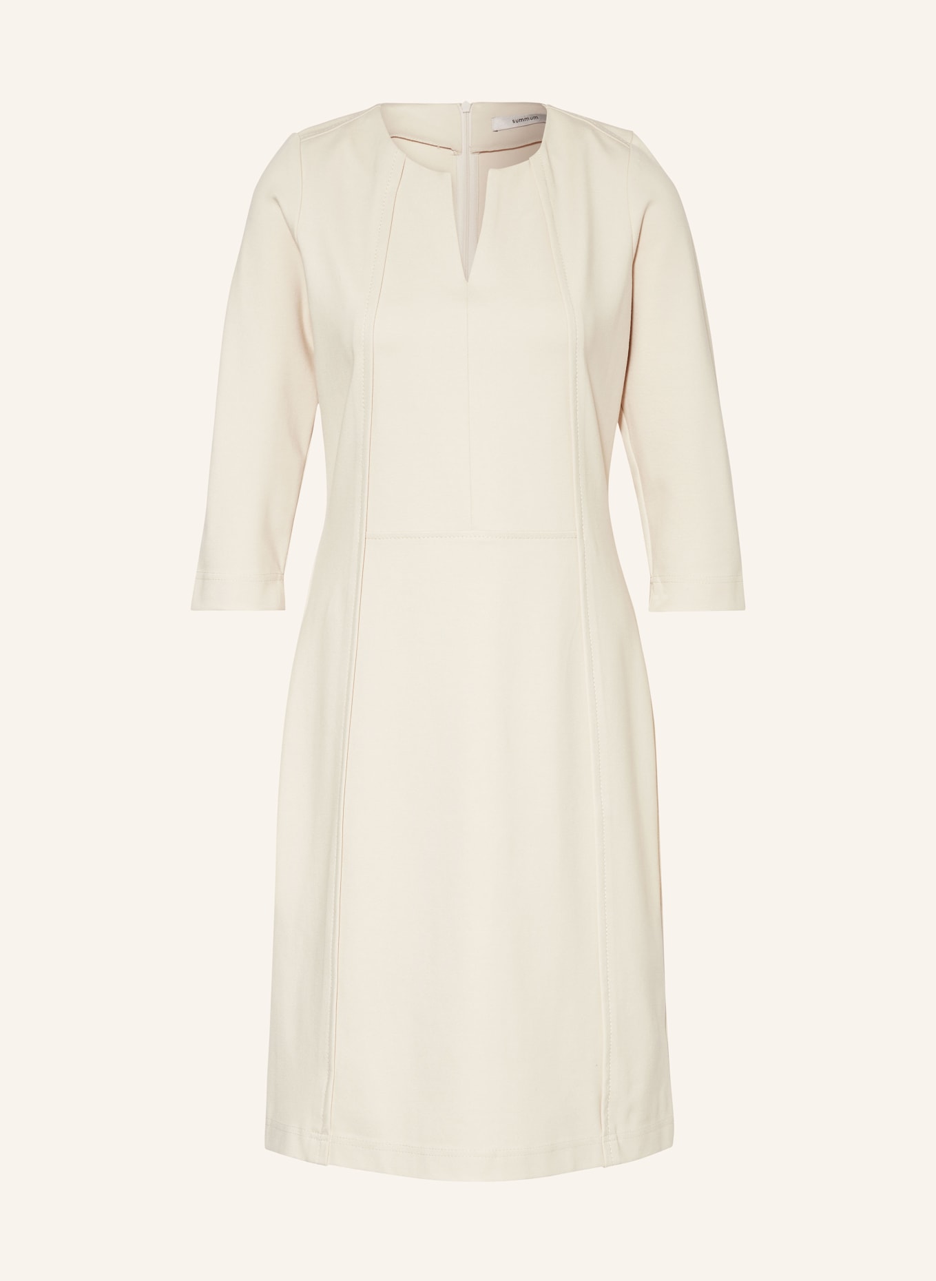 summum woman Sheath dress with 3/4 sleeves, Color: CREAM (Image 1)