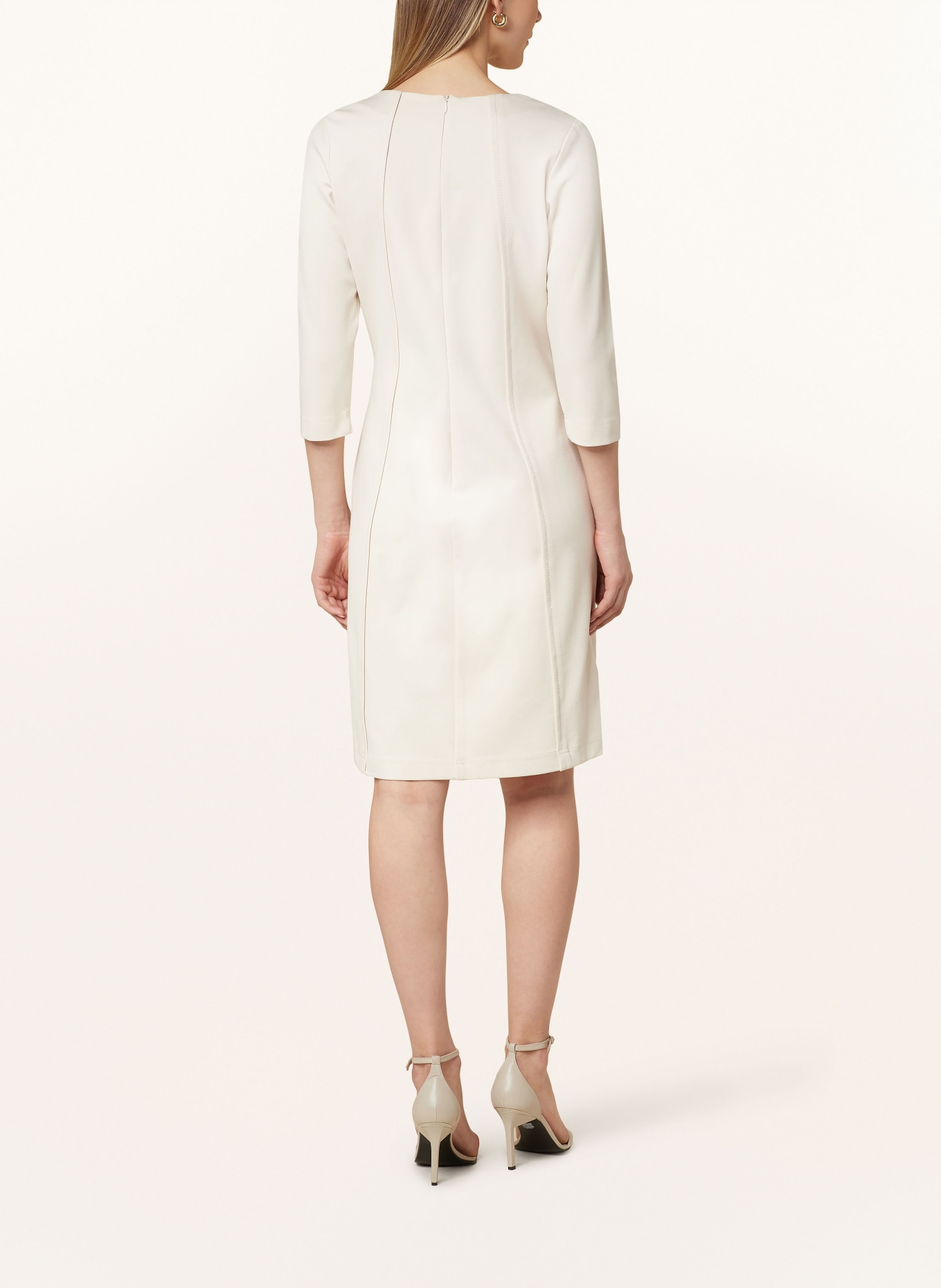 summum woman Sheath dress with 3/4 sleeves, Color: CREAM (Image 3)
