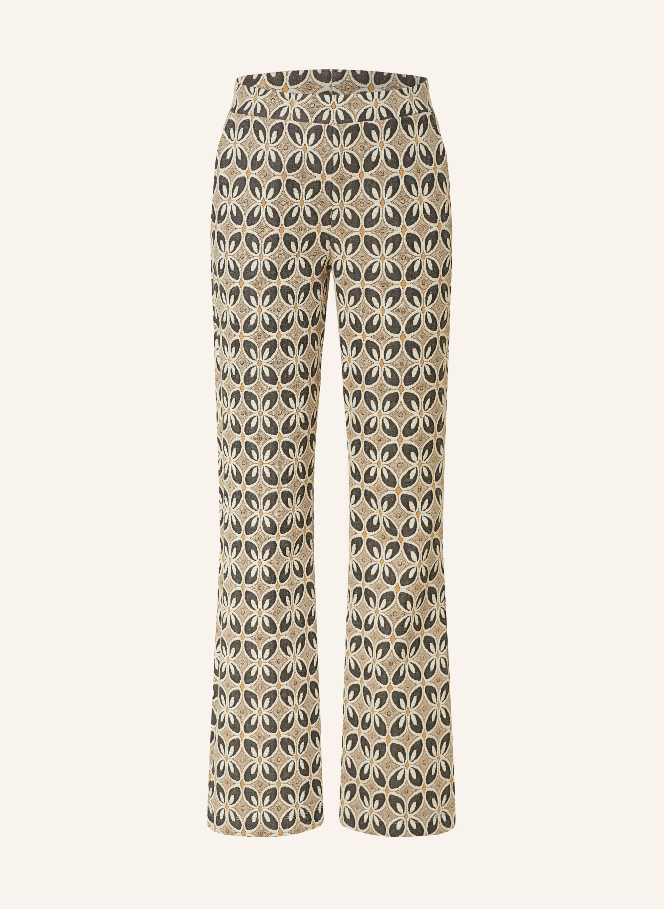 summum woman Jacquard trousers, Color: LIGHT BROWN/ BEIGE (Image 1)