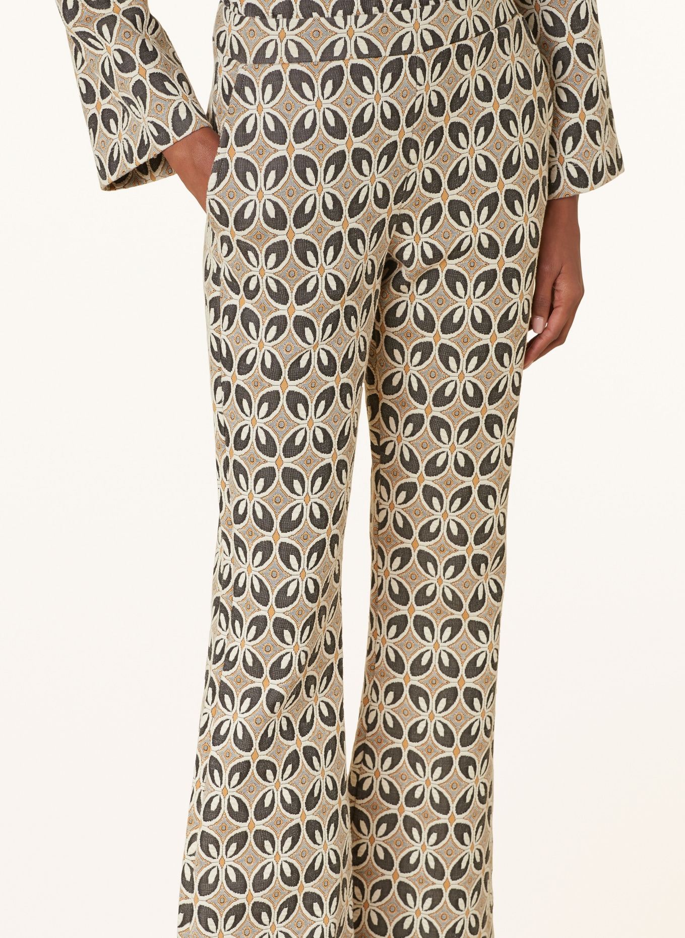 summum woman Jacquard trousers, Color: LIGHT BROWN/ BEIGE (Image 4)