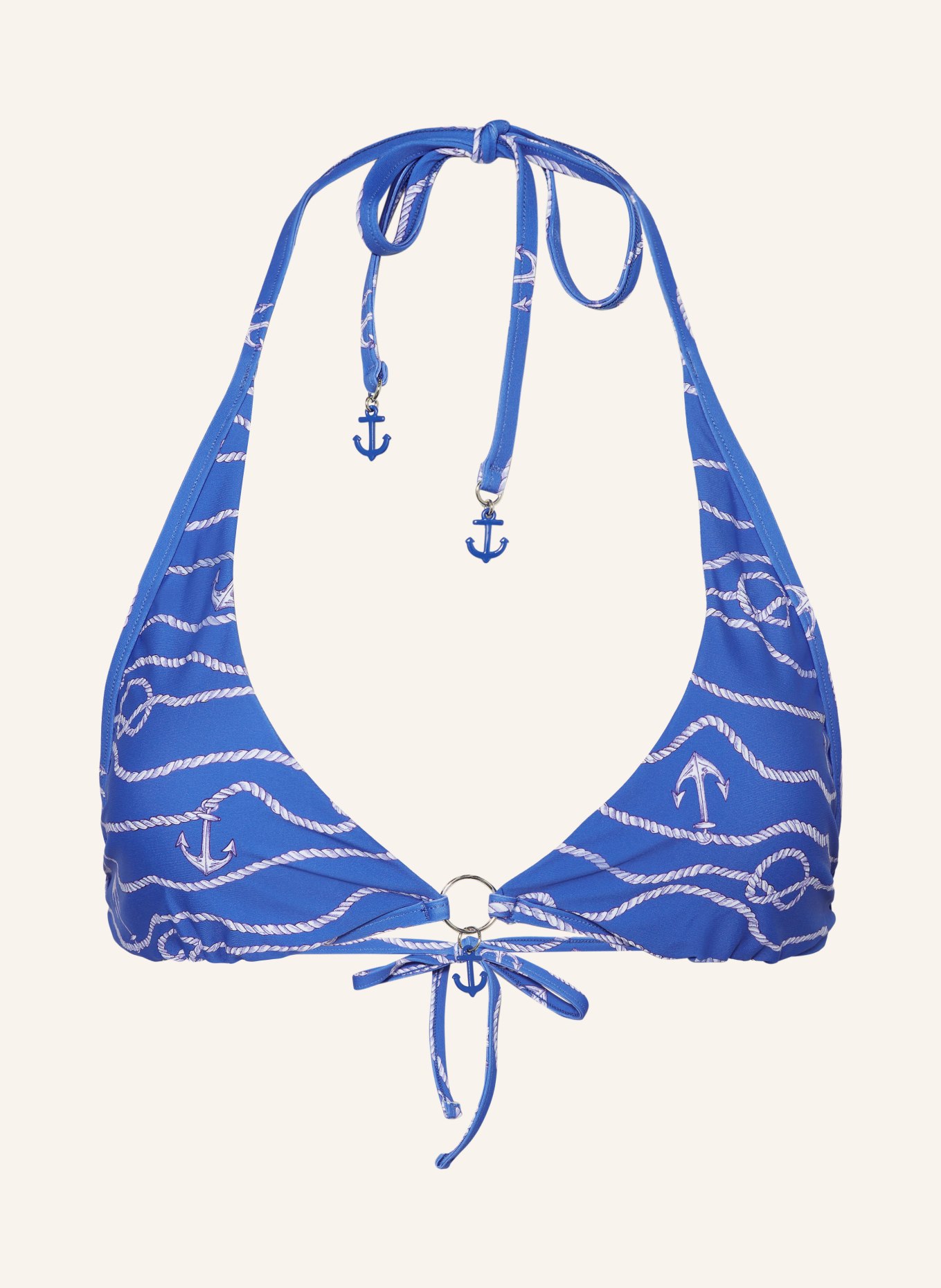 SEAFOLLY Triangel-Bikini-Top SETSAIL, Farbe: BLAU/ WEISS (Bild 1)