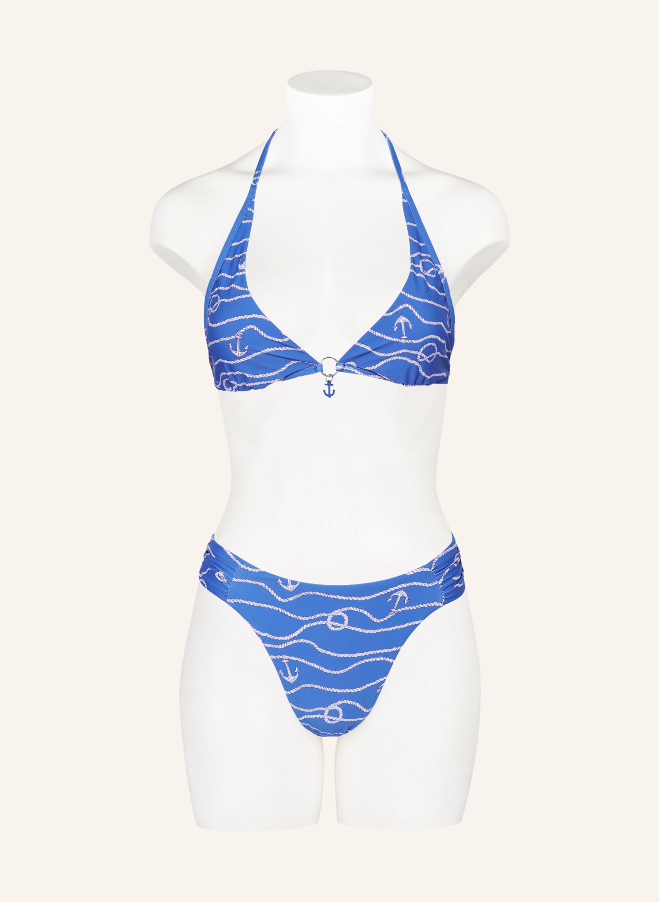 SEAFOLLY Triangel-Bikini-Top SETSAIL, Farbe: BLAU/ WEISS (Bild 2)