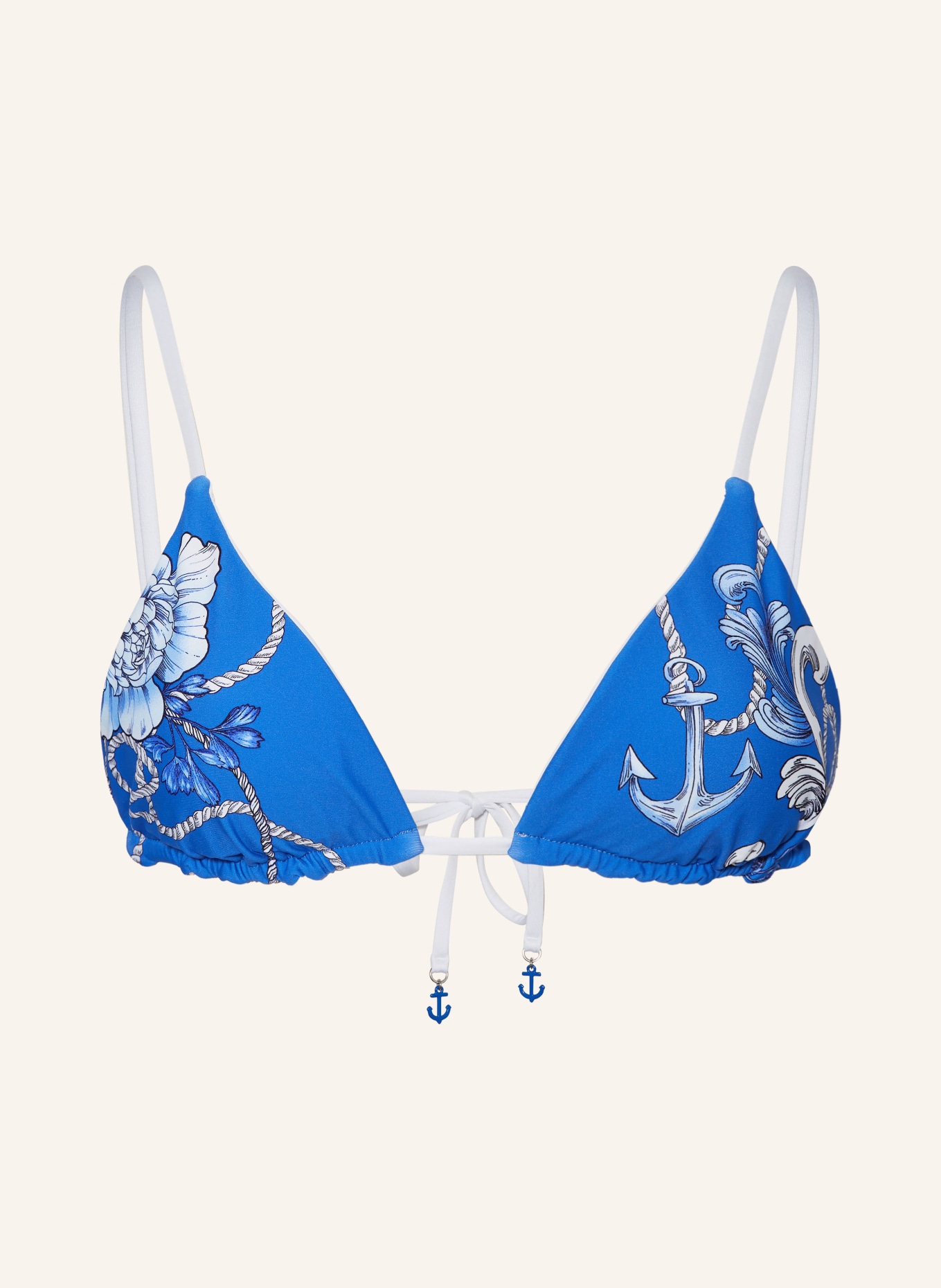 SEAFOLLY Triangel-Bikini-Top AHOY zum Wenden, Farbe: BLAU/ WEISS (Bild 1)