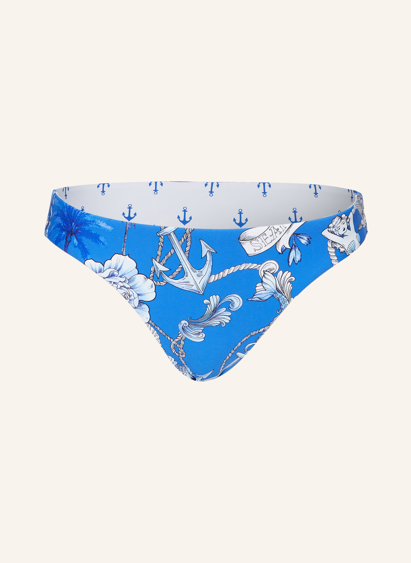 SEAFOLLY Panty bikini bottoms AHOY reversible, Color: BLUE/ WHITE (Image 1)