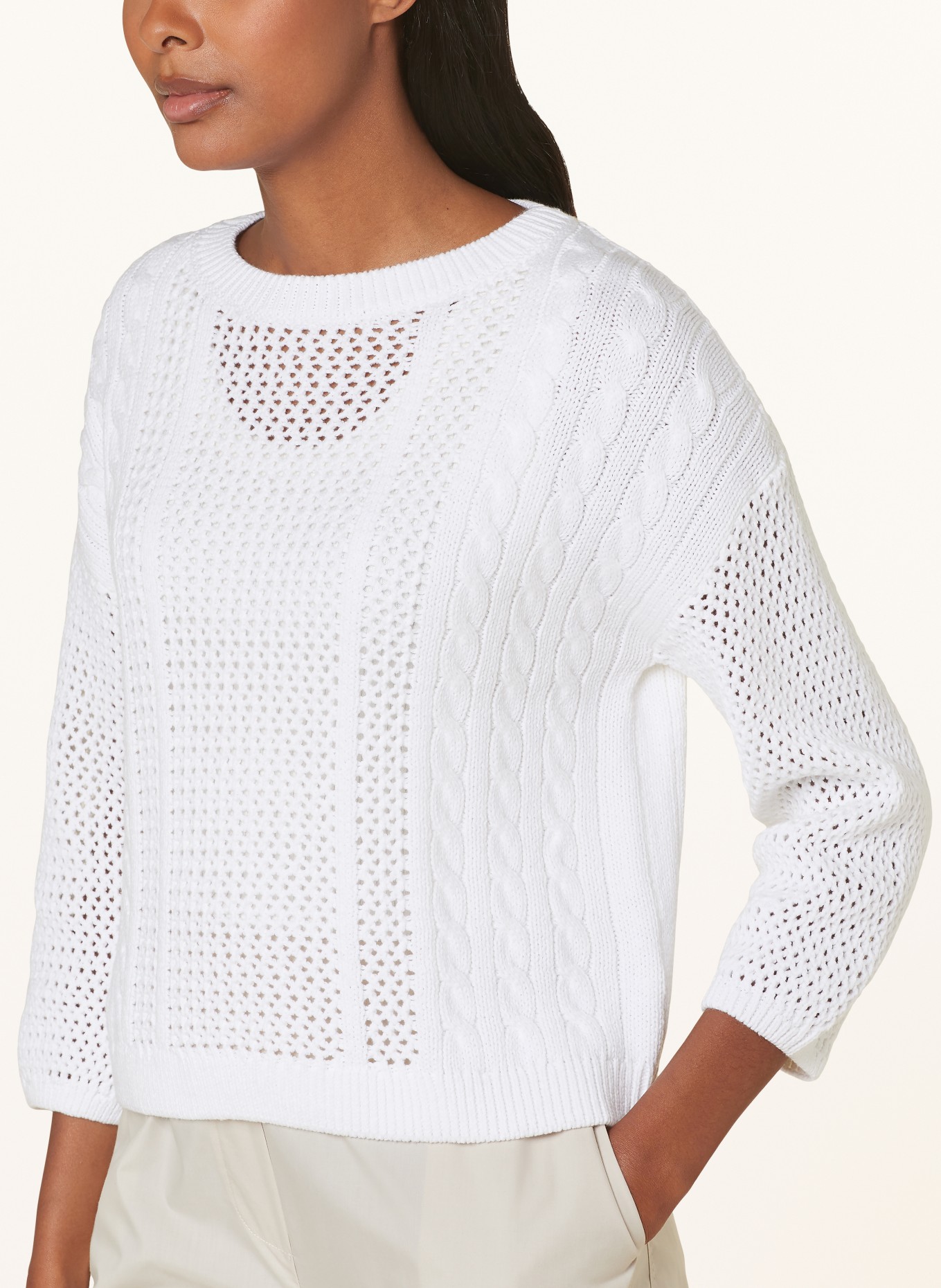 darling harbour Sweater with 3/4 sleeves, Color: WHITE (Image 4)