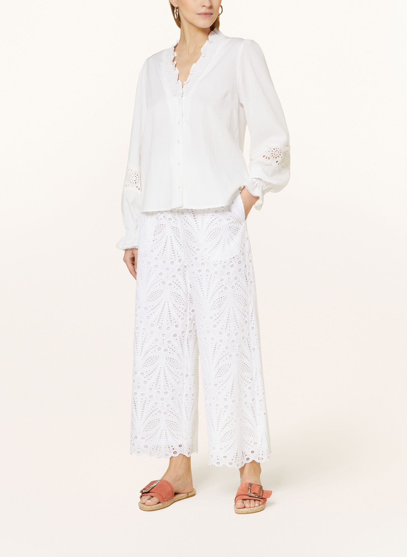 darling harbour Culottes made of broderie anglaise, Color: WHITE (Image 2)