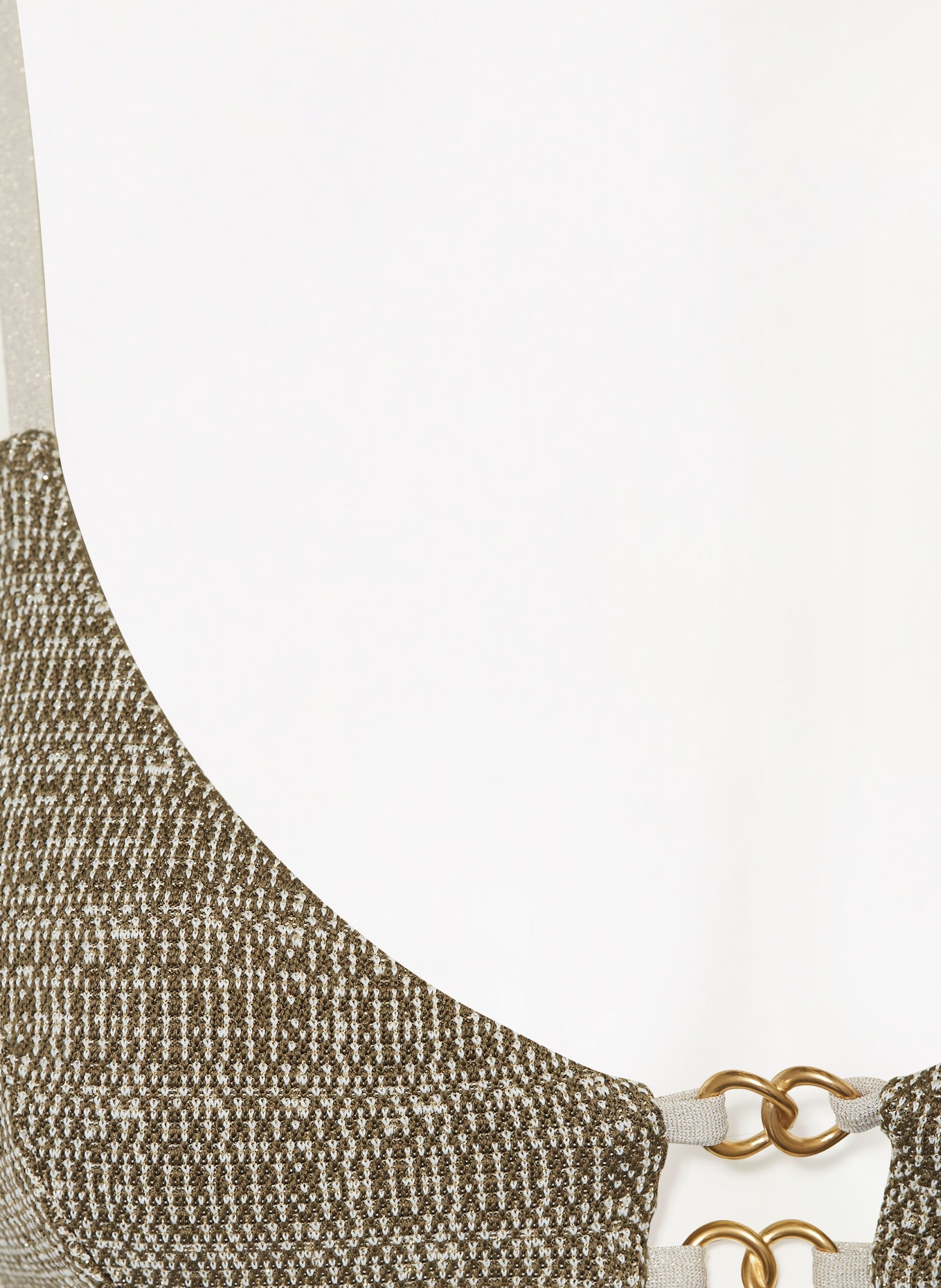 BANANA MOON COUTURE Bralette horní díl bikin KANDARO NERUO s třpytivou přízí, Barva: KHAKI (Obrázek 4)