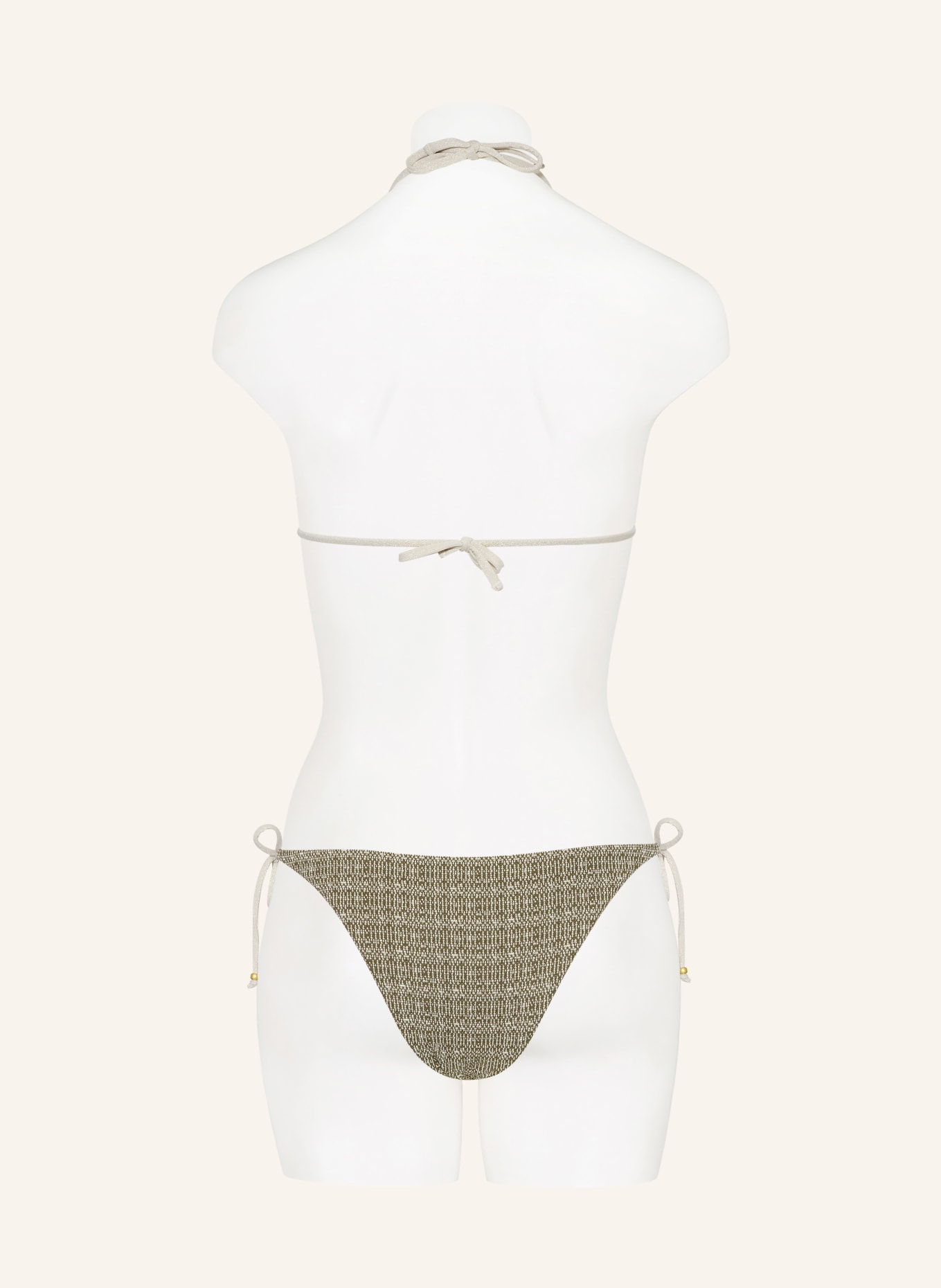 BANANA MOON COUTURE Triangle bikini bottoms KANDARO TOSCA with glitter thread, Color: KHAKI (Image 3)