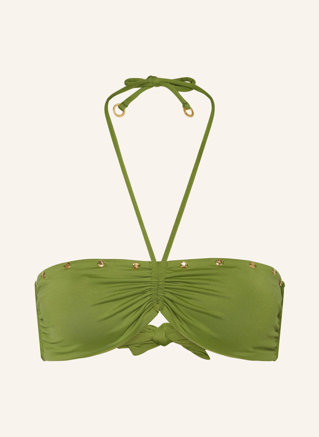 BANANA MOON COUTURE Bandeau bikini top ALTAMIRA JAVAO, Color: GREEN (Image 1)