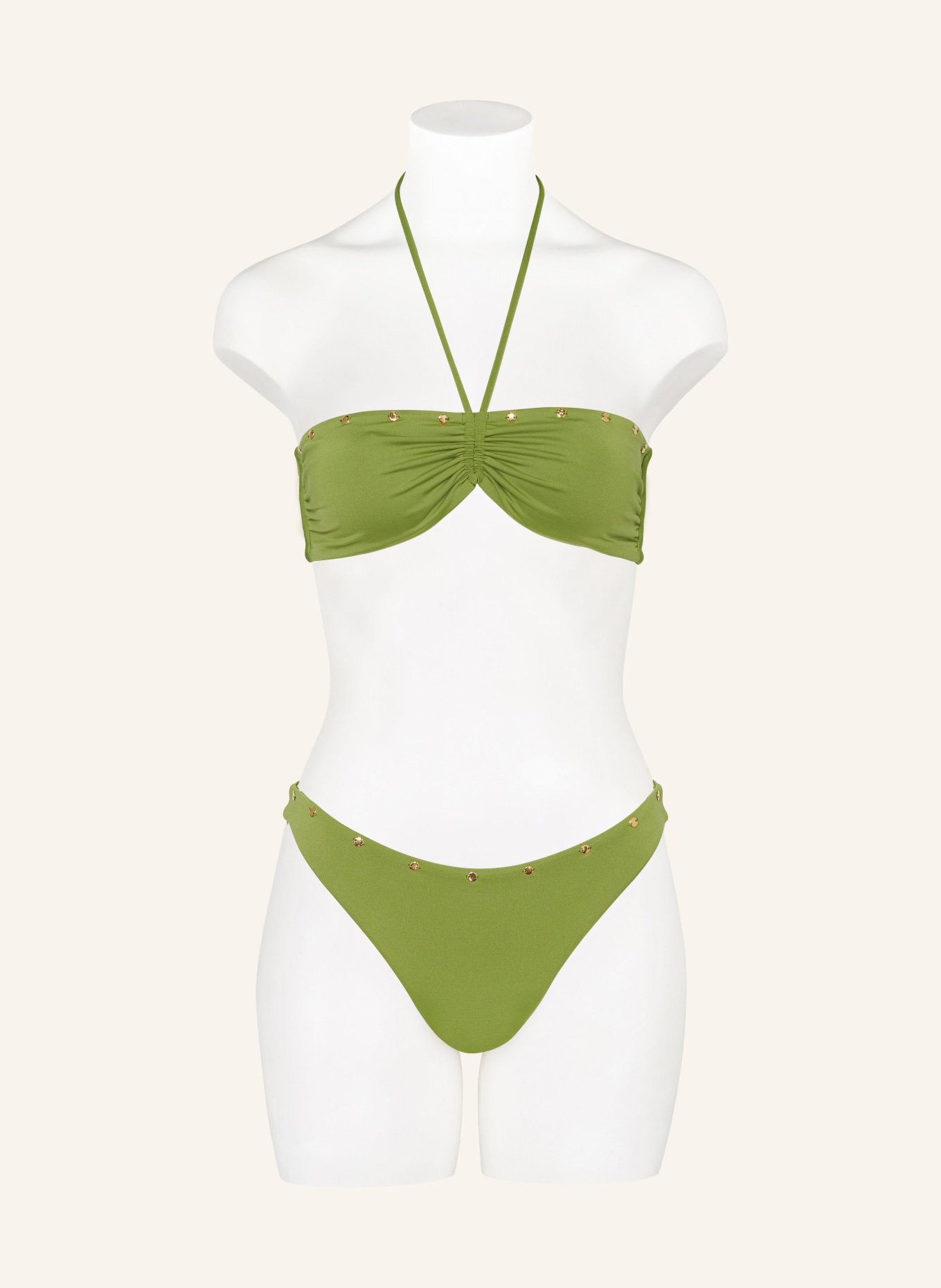 BANANA MOON COUTURE Bandeau bikini top ALTAMIRA JAVAO, Color: GREEN (Image 2)