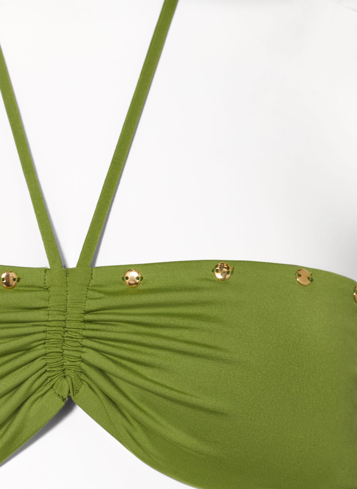 BANANA MOON COUTURE Bandeau bikini top ALTAMIRA JAVAO, Color: GREEN (Image 4)