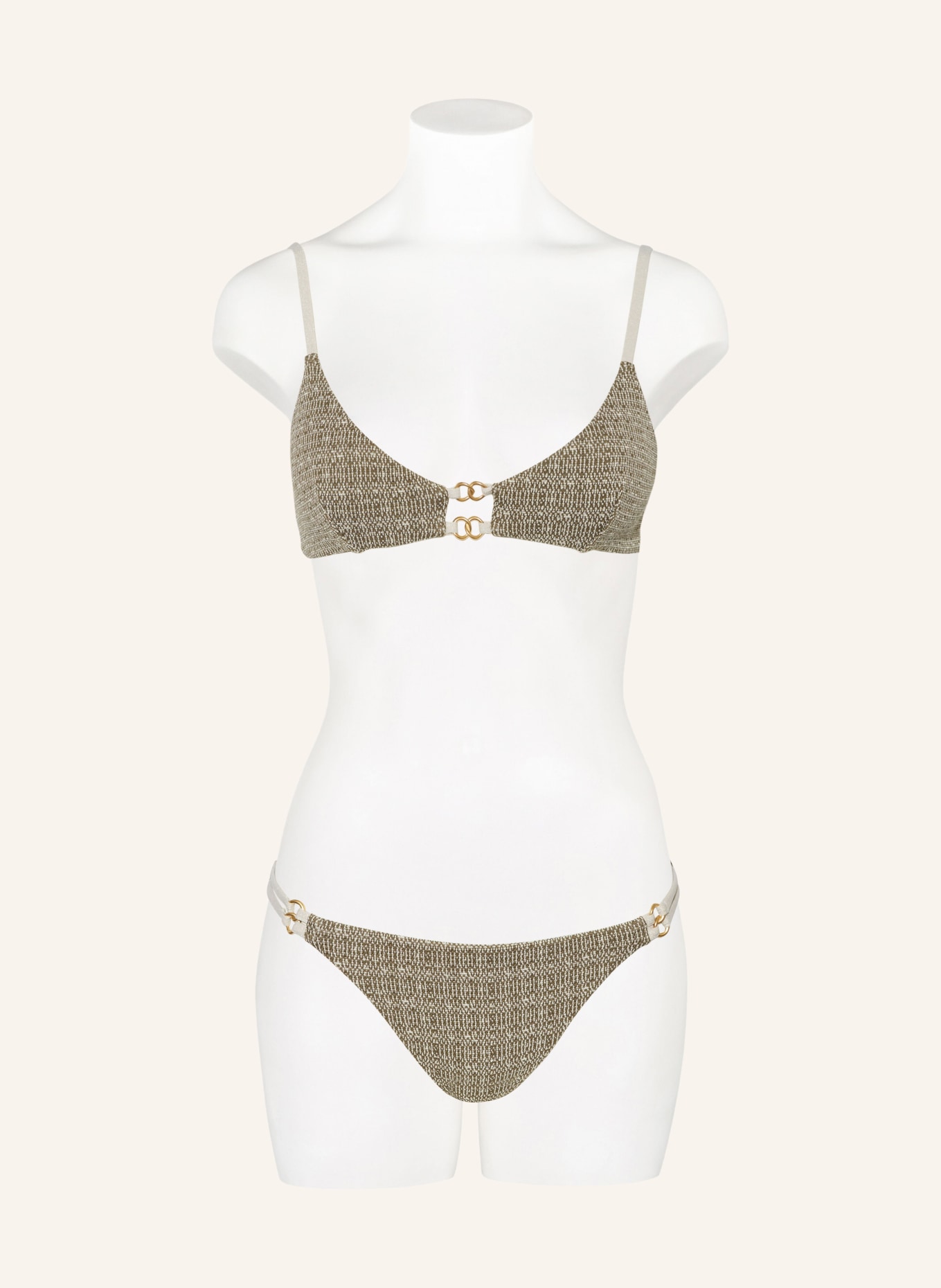 BANANA MOON COUTURE Basic-Bikini-Hose KANDARO PYLA mit Glitzergarn, Farbe: KHAKI (Bild 2)