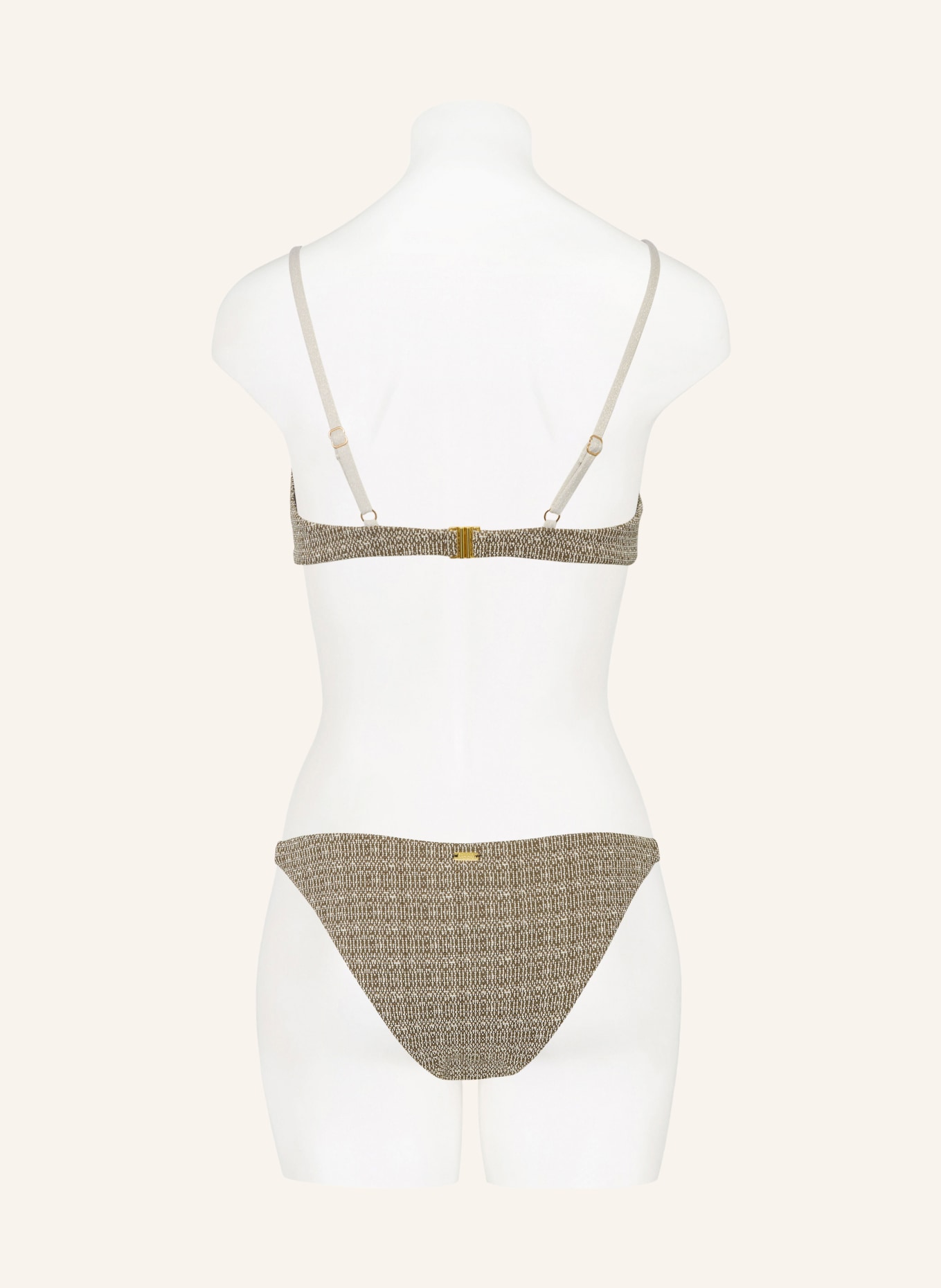 BANANA MOON COUTURE Basic bikini bottoms KANDARO PYLA with glitter thread, Color: KHAKI (Image 3)