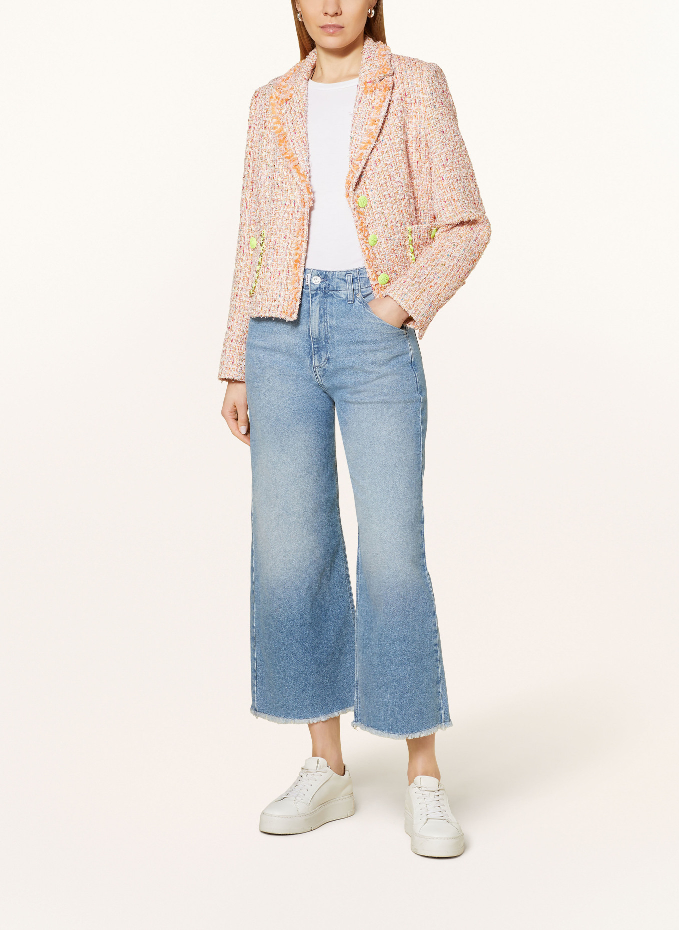 BLONDE No.8 Tweed blazer BAY, Color: LIGHT ORANGE/ ROSE (Image 2)