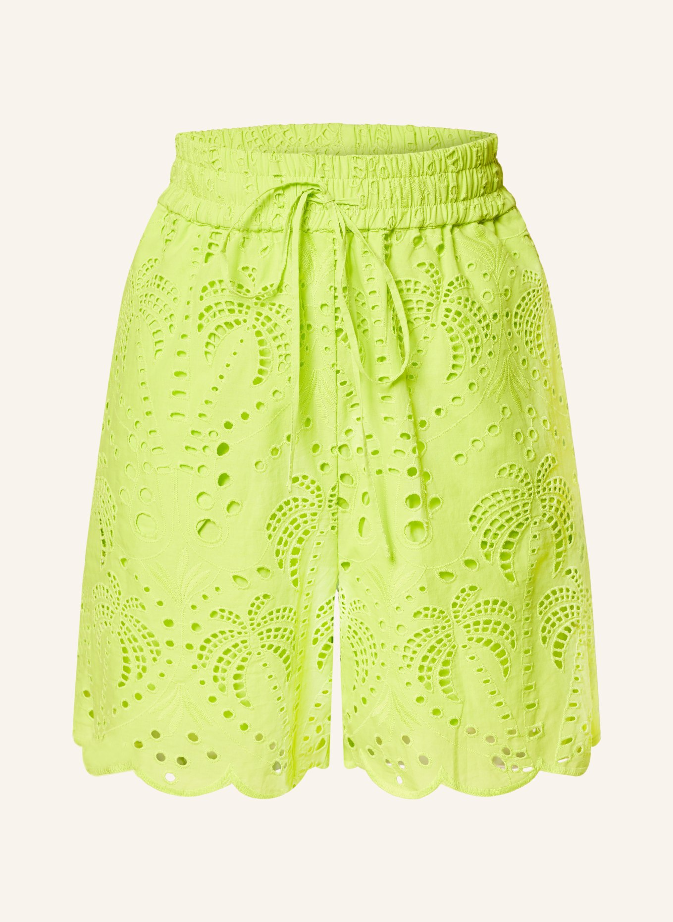 darling harbour Shorts with broderie anglaise, Color: LIMETTE (Image 1)