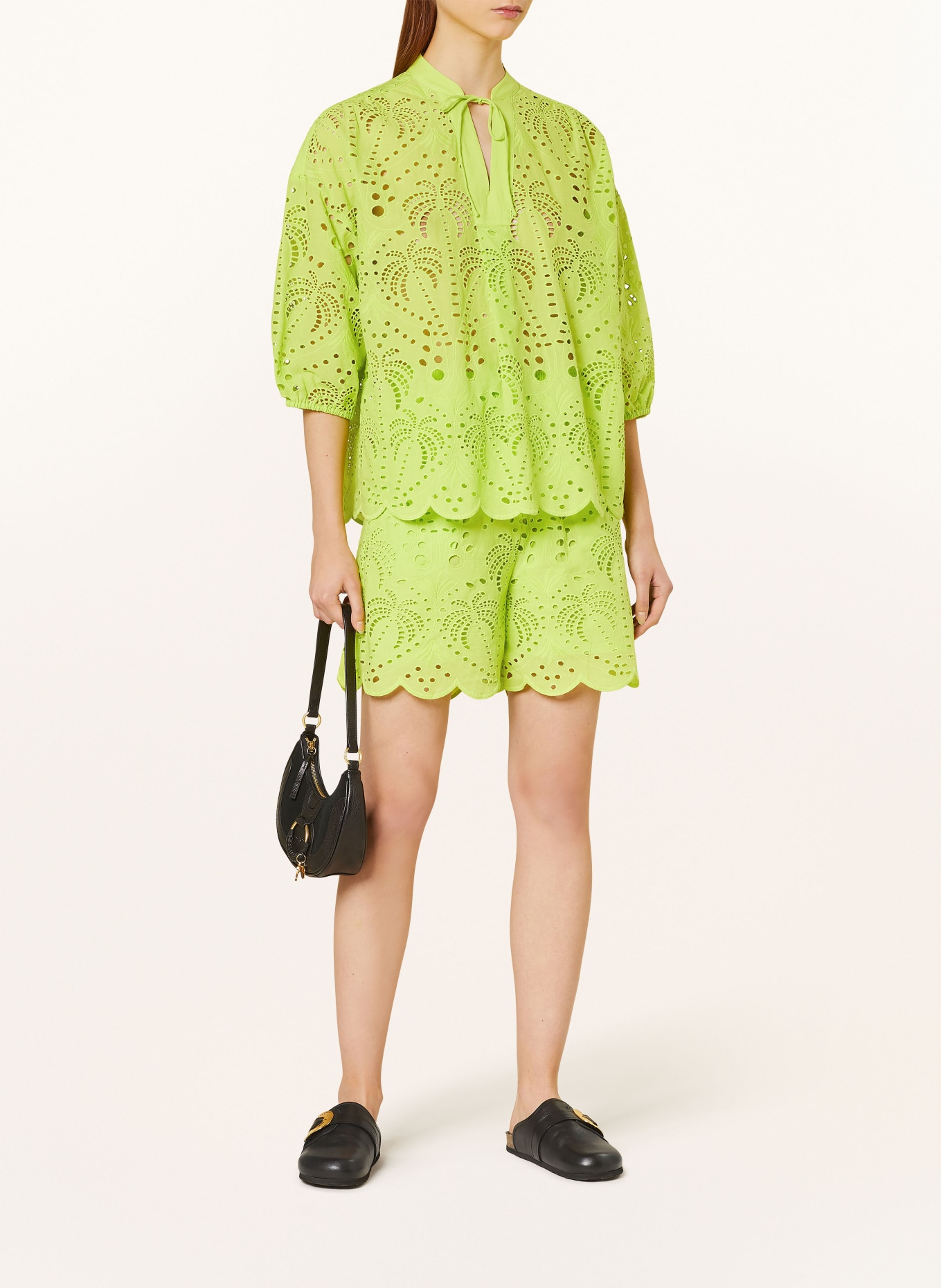 darling harbour Shorts with broderie anglaise, Color: LIMETTE (Image 2)