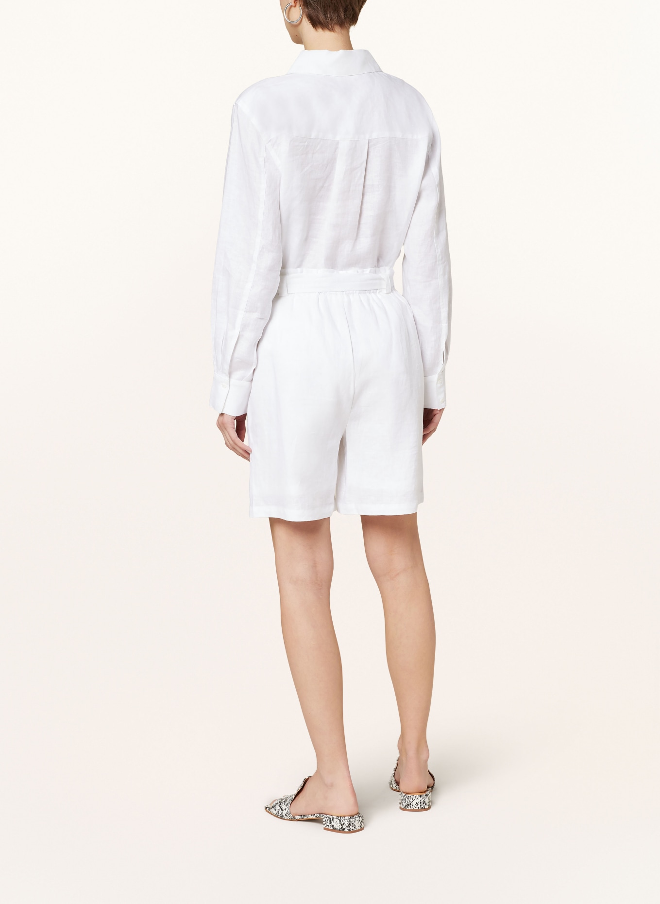 darling harbour Linen shorts, Color: WHITE (Image 3)