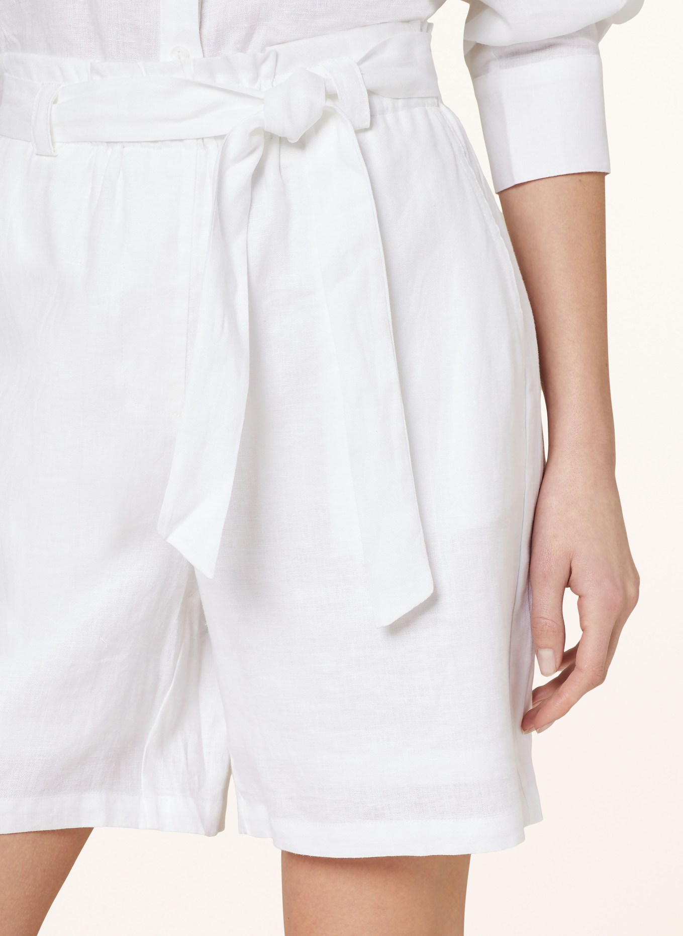 darling harbour Linen shorts, Color: WHITE (Image 5)