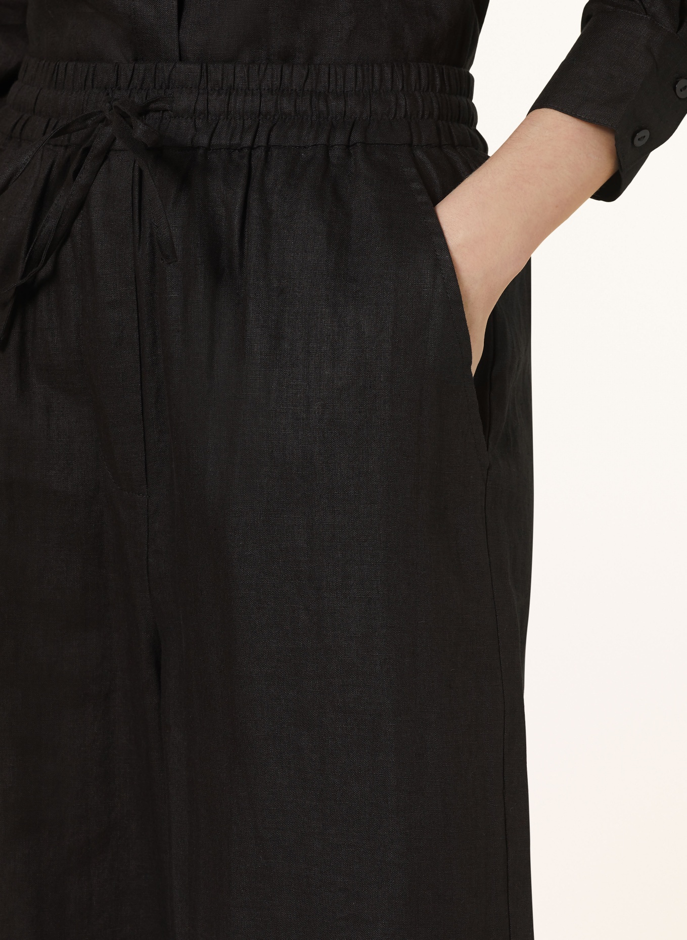 darling harbour Wide leg trousers made of linen, Color: SCHWARZ (Image 5)