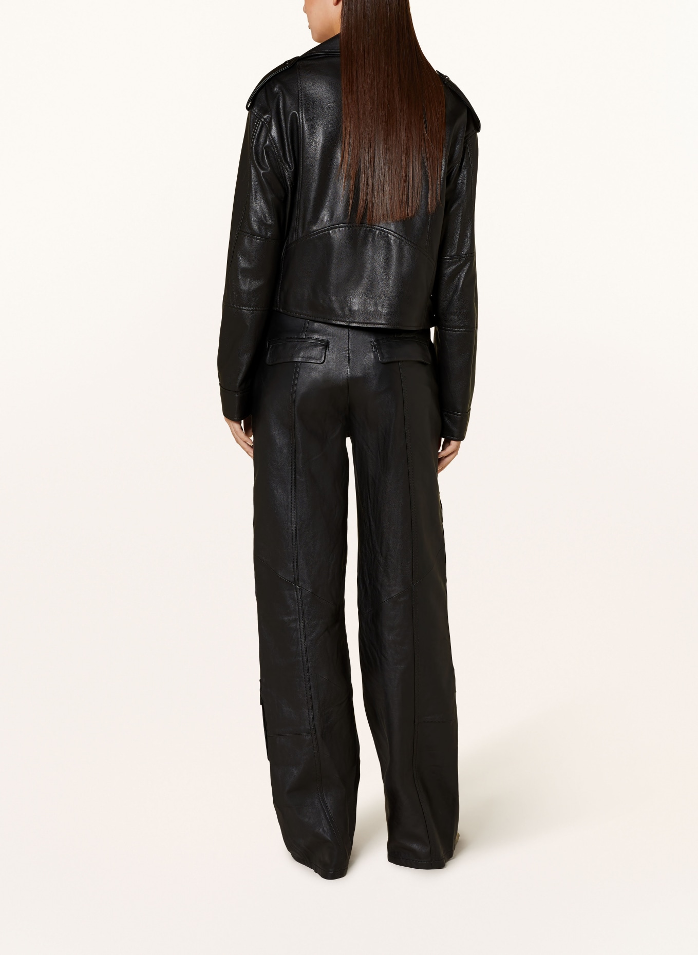 STUDIO AR Cargo pants GISELA in leather, Color: BLACK (Image 3)