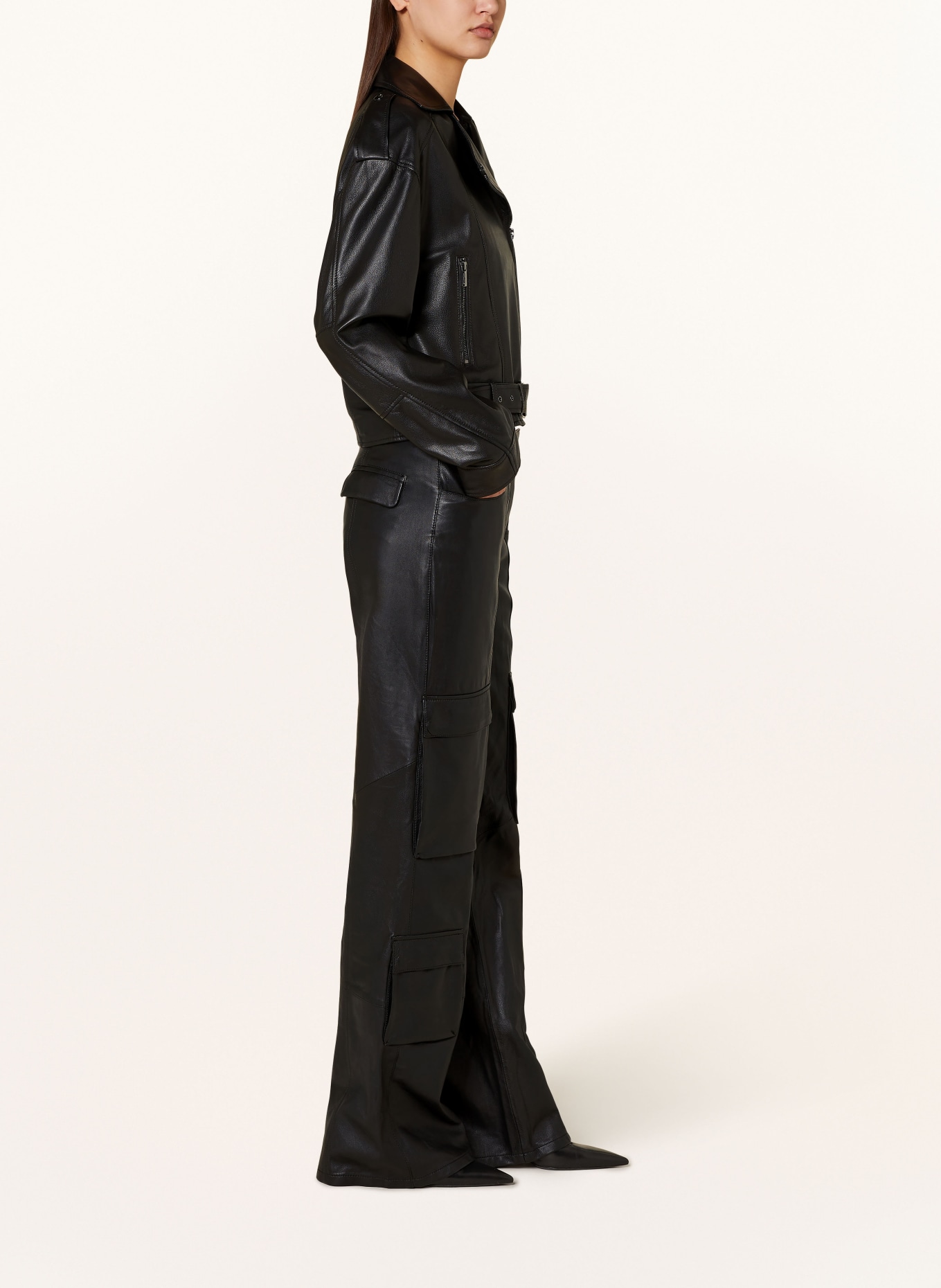 STUDIO AR Cargo pants GISELA in leather, Color: BLACK (Image 4)