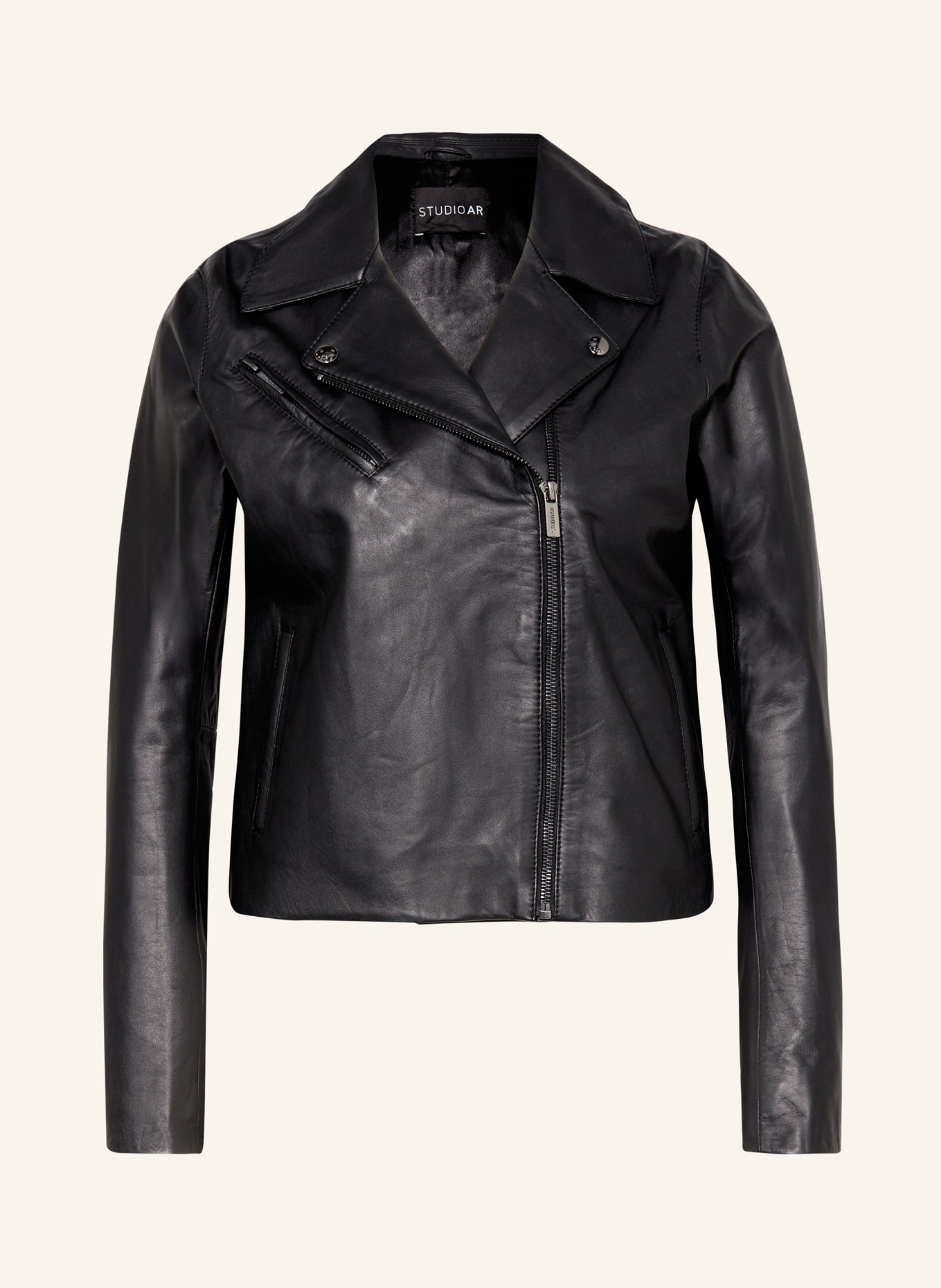 STUDIO AR Leather jacket RYLAN, Color: BLACK (Image 1)