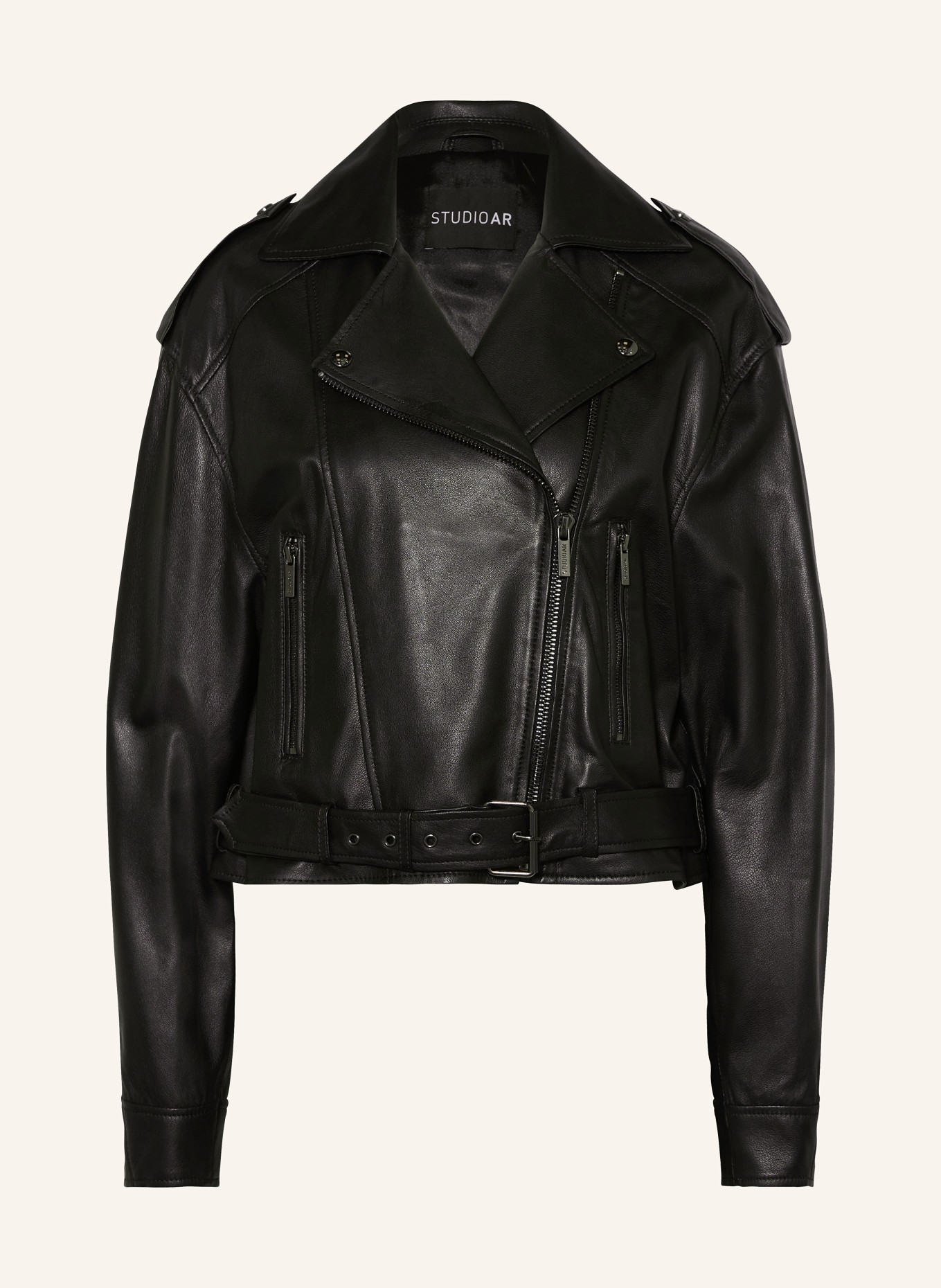 STUDIO AR Leather jacket SAVANNAH, Color: BLACK (Image 1)