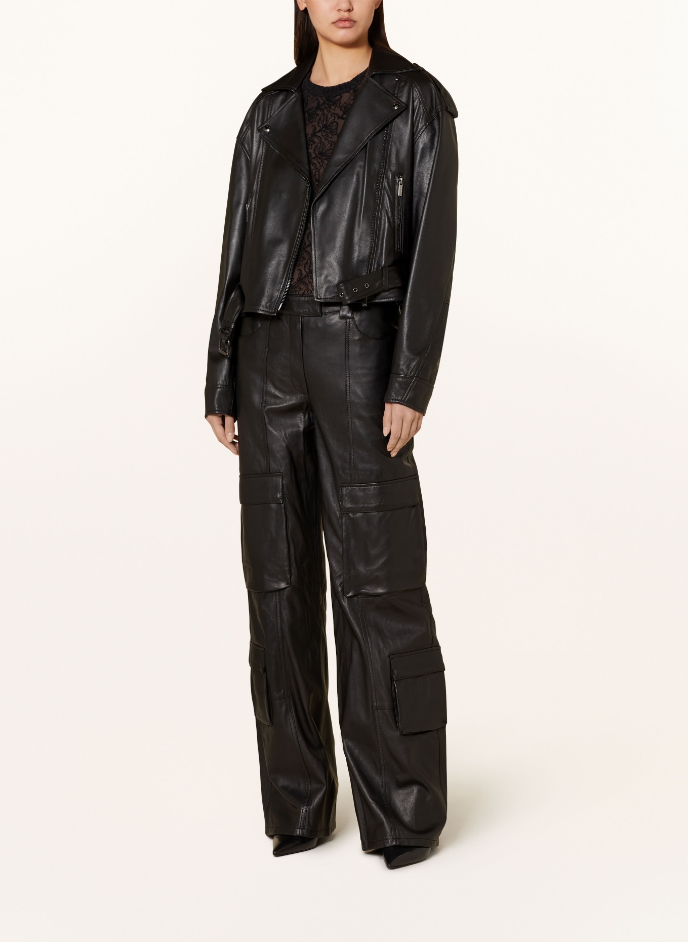 STUDIO AR Leather jacket SAVANNAH, Color: BLACK (Image 2)