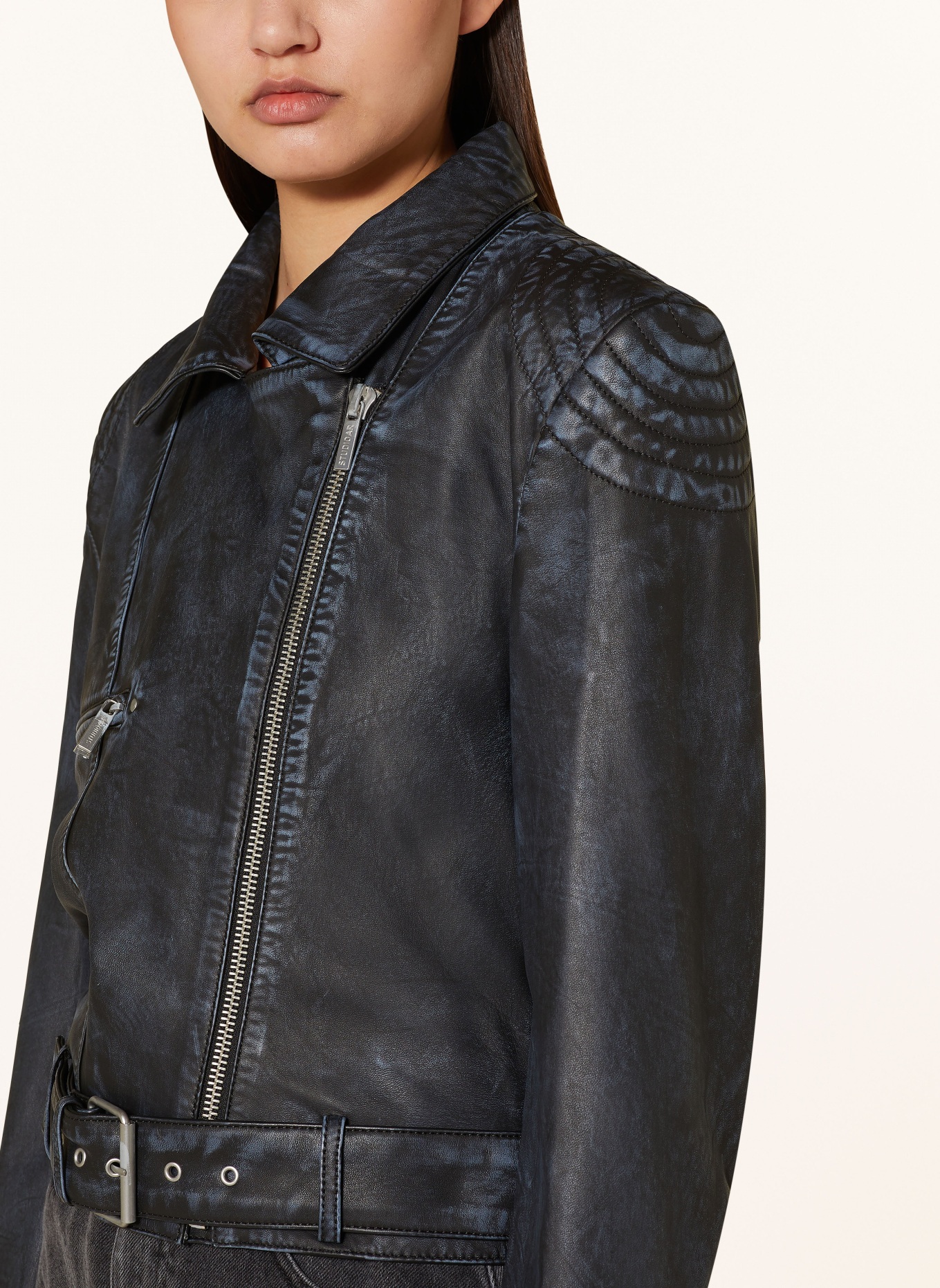STUDIO AR Leather jacket BOLIVAR, Color: BLACK (Image 4)