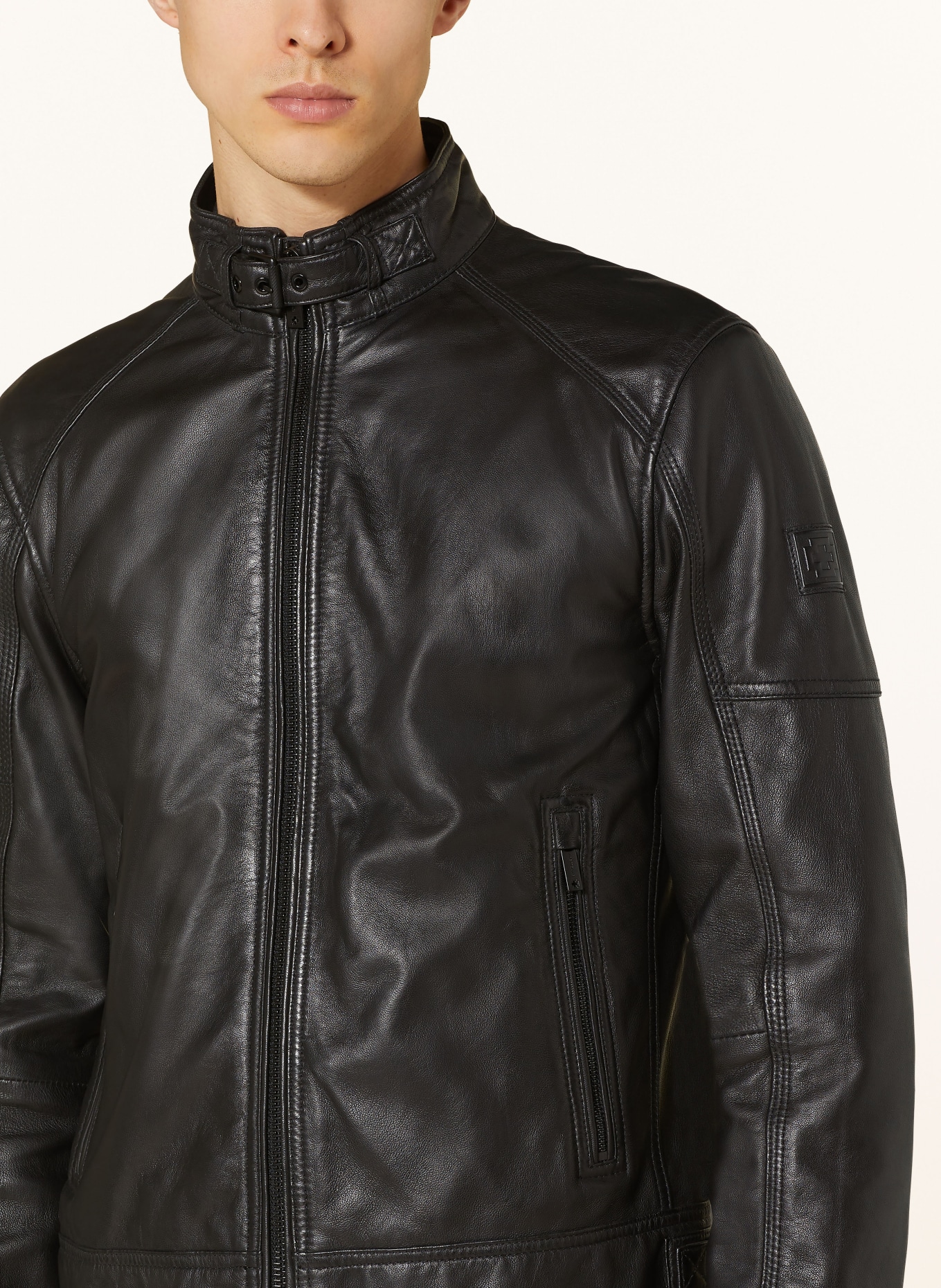 STRELLSON Leather jacket PRESTON, Color: BLACK (Image 4)