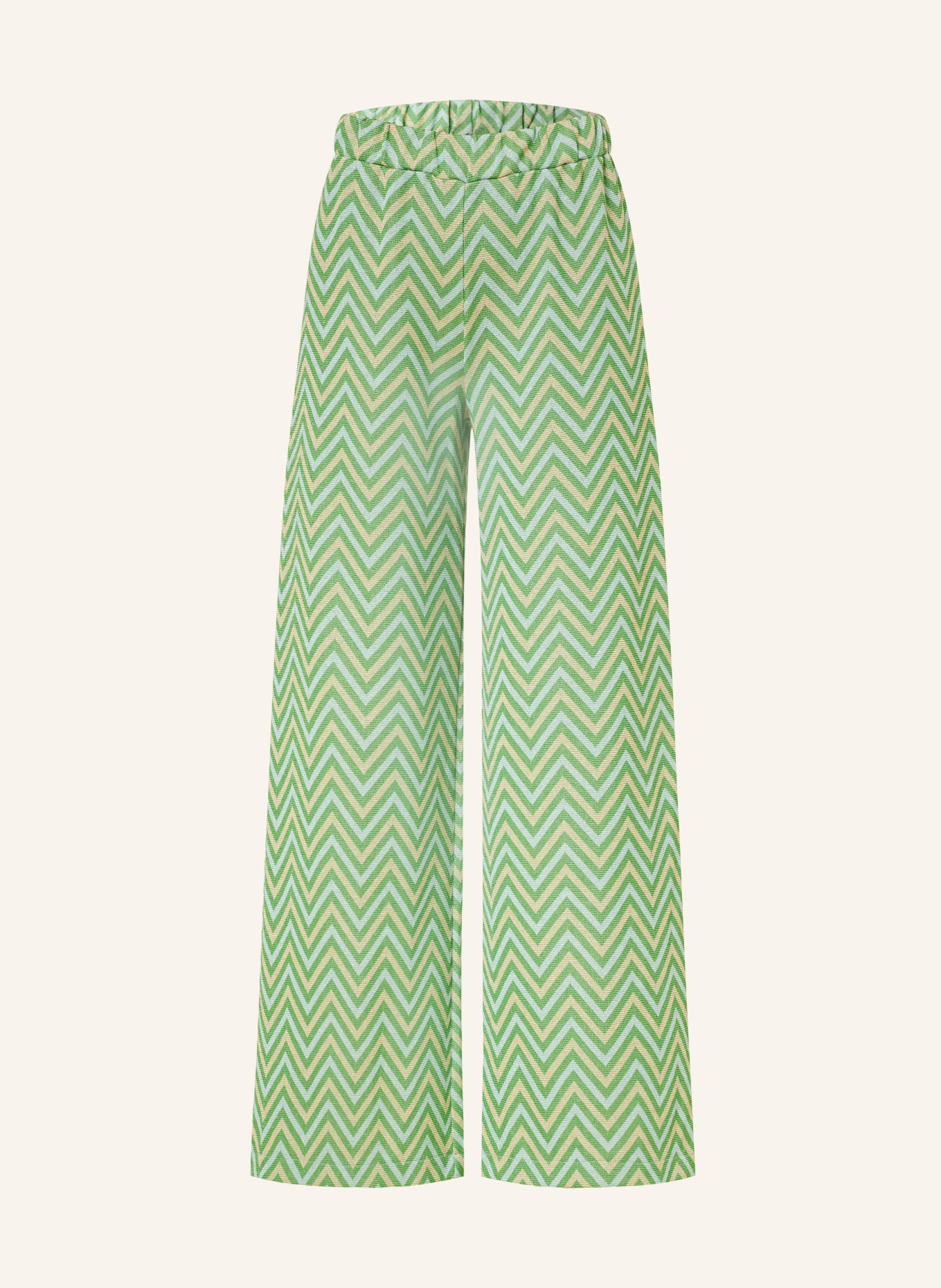 Herrlicher Wide leg trousers NADIA with glitter thread, Color: GREEN/ GOLD/ TURQUOISE (Image 1)