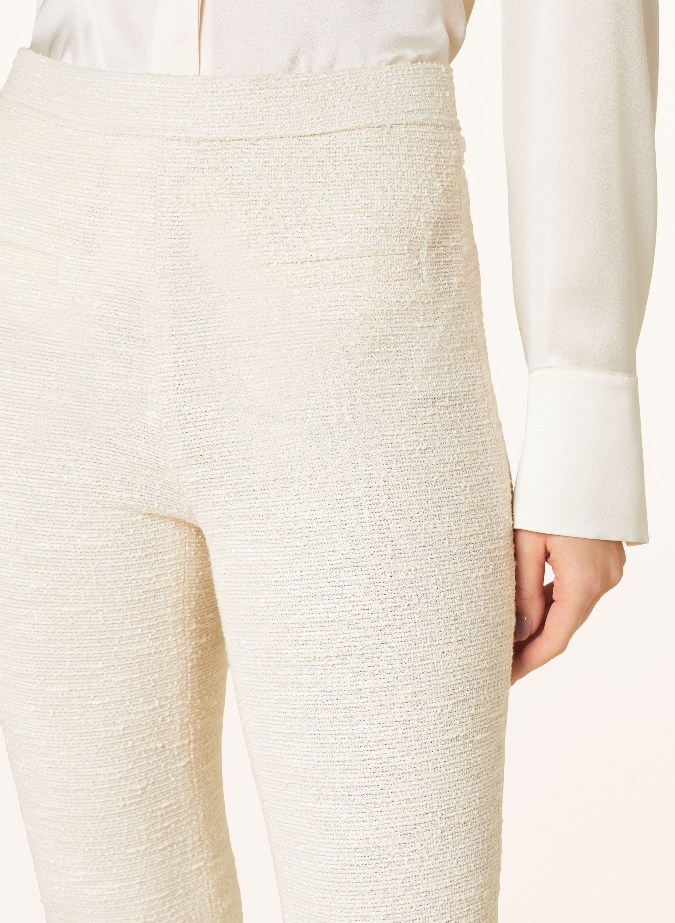RAFFAELLO ROSSI Bouclé trousers MACY P, Color: CREAM (Image 5)