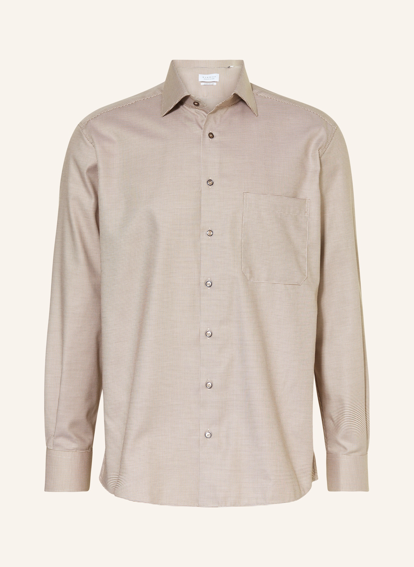 ETERNA Shirt comfort fit, Color: DARK BROWN/ WHITE (Image 1)
