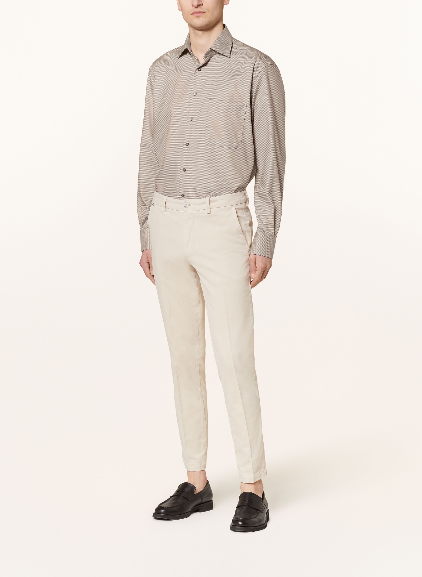ETERNA Shirt comfort fit, Color: DARK BROWN/ WHITE (Image 2)
