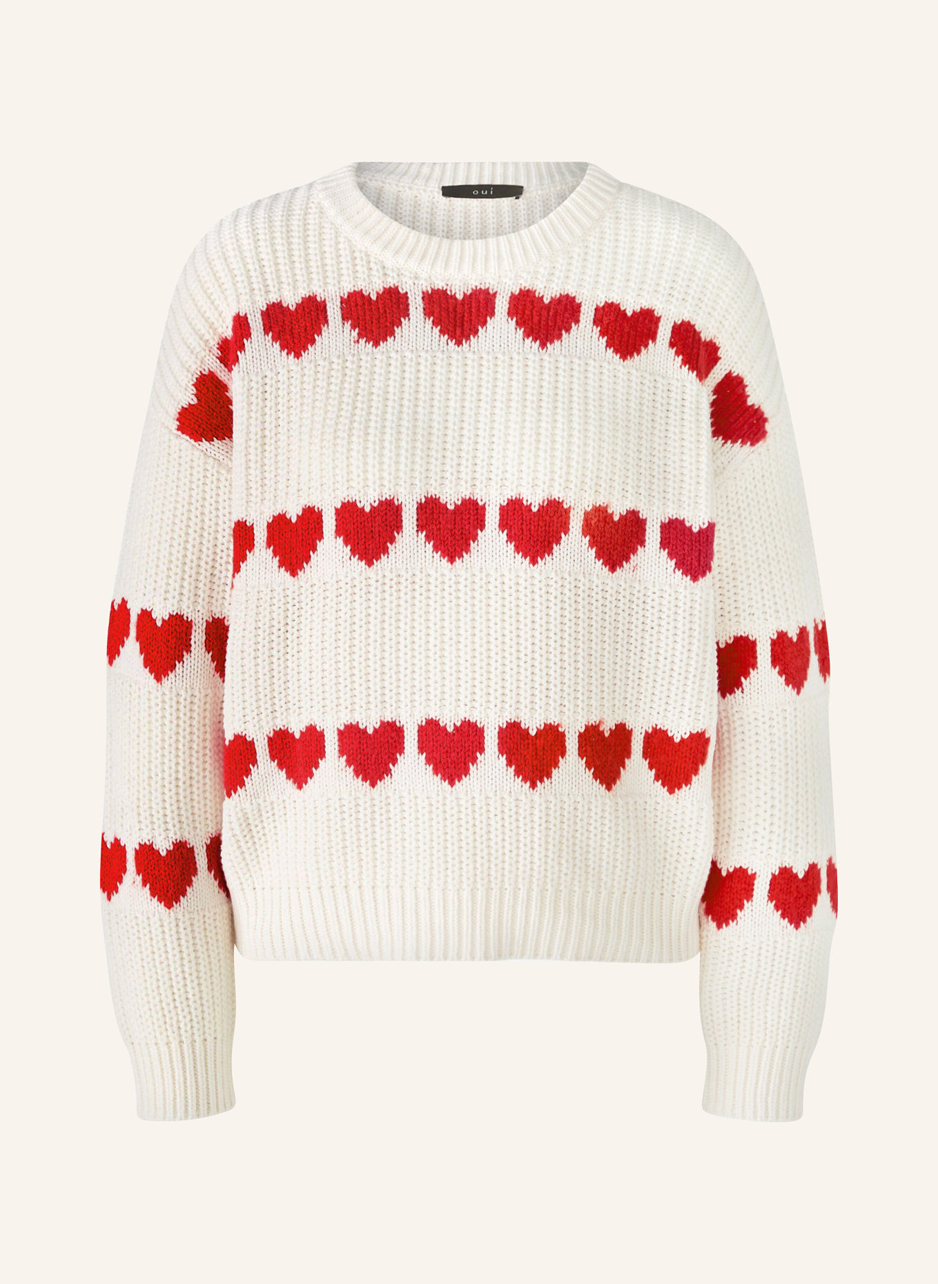 oui Sweater, Color: WHITE/ RED (Image 1)