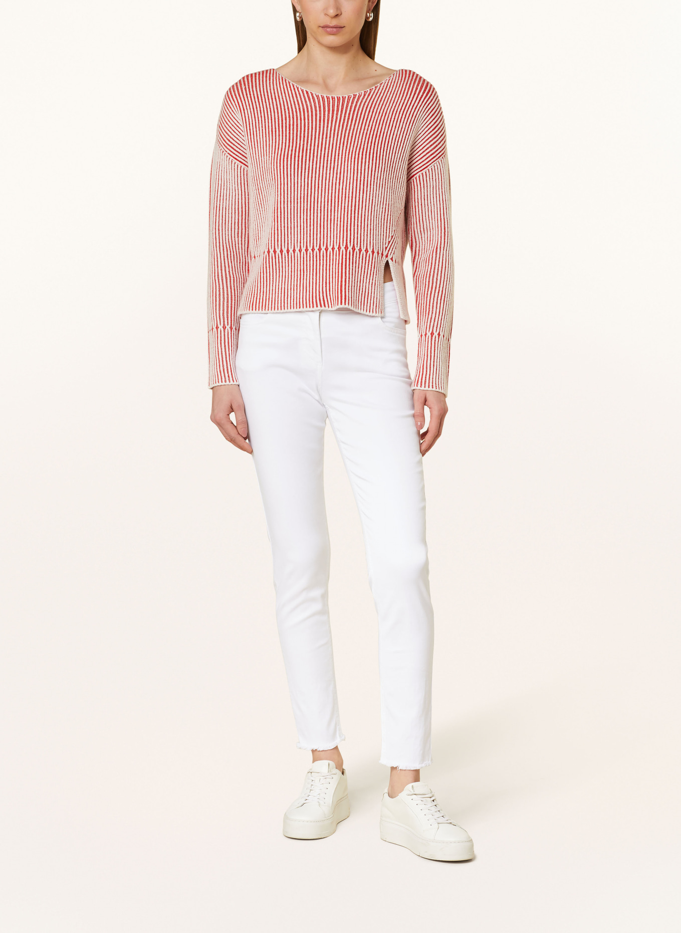 oui Sweater, Color: RED/ WHITE (Image 2)