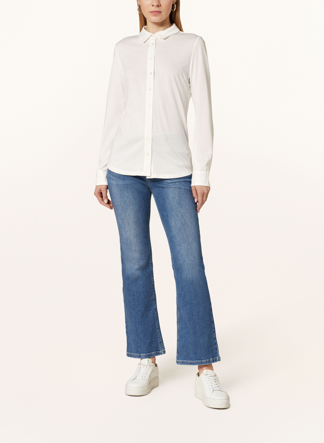 oui Shirt blouse made of jersey, Color: WHITE (Image 2)