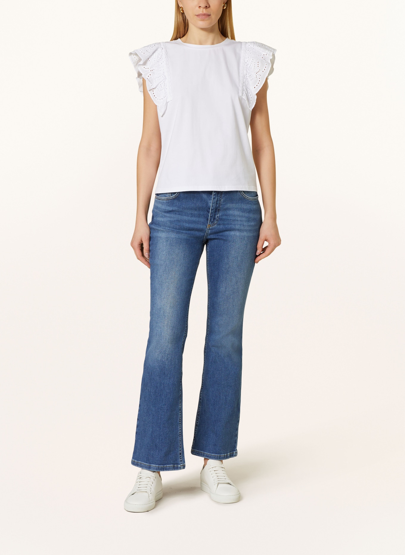 oui Flared Jeans, Farbe: 5500 DARKBLUE DENIM (Bild 2)