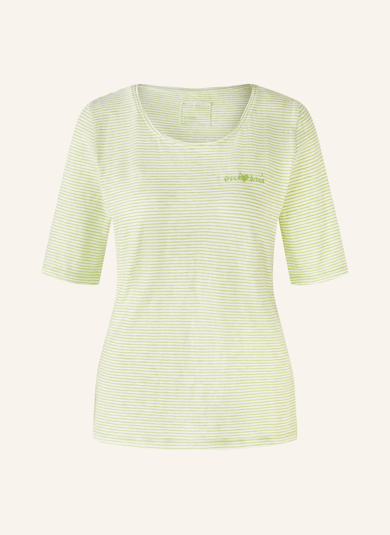 oui T-shirt, Color: WHITE/ LIGHT GREEN (Image 1)