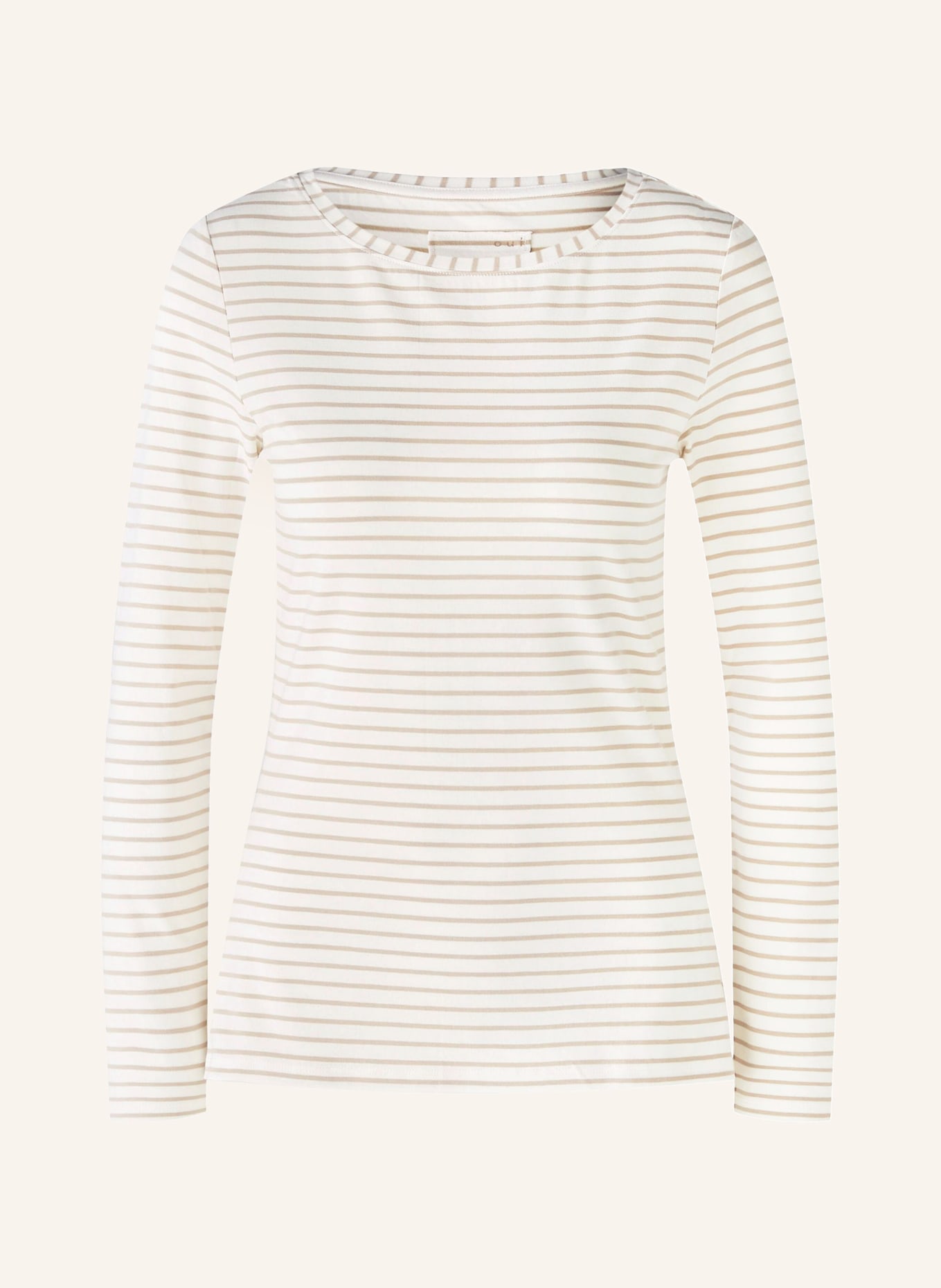 oui Long sleeve shirt, Color: WHITE/ CAMEL (Image 1)