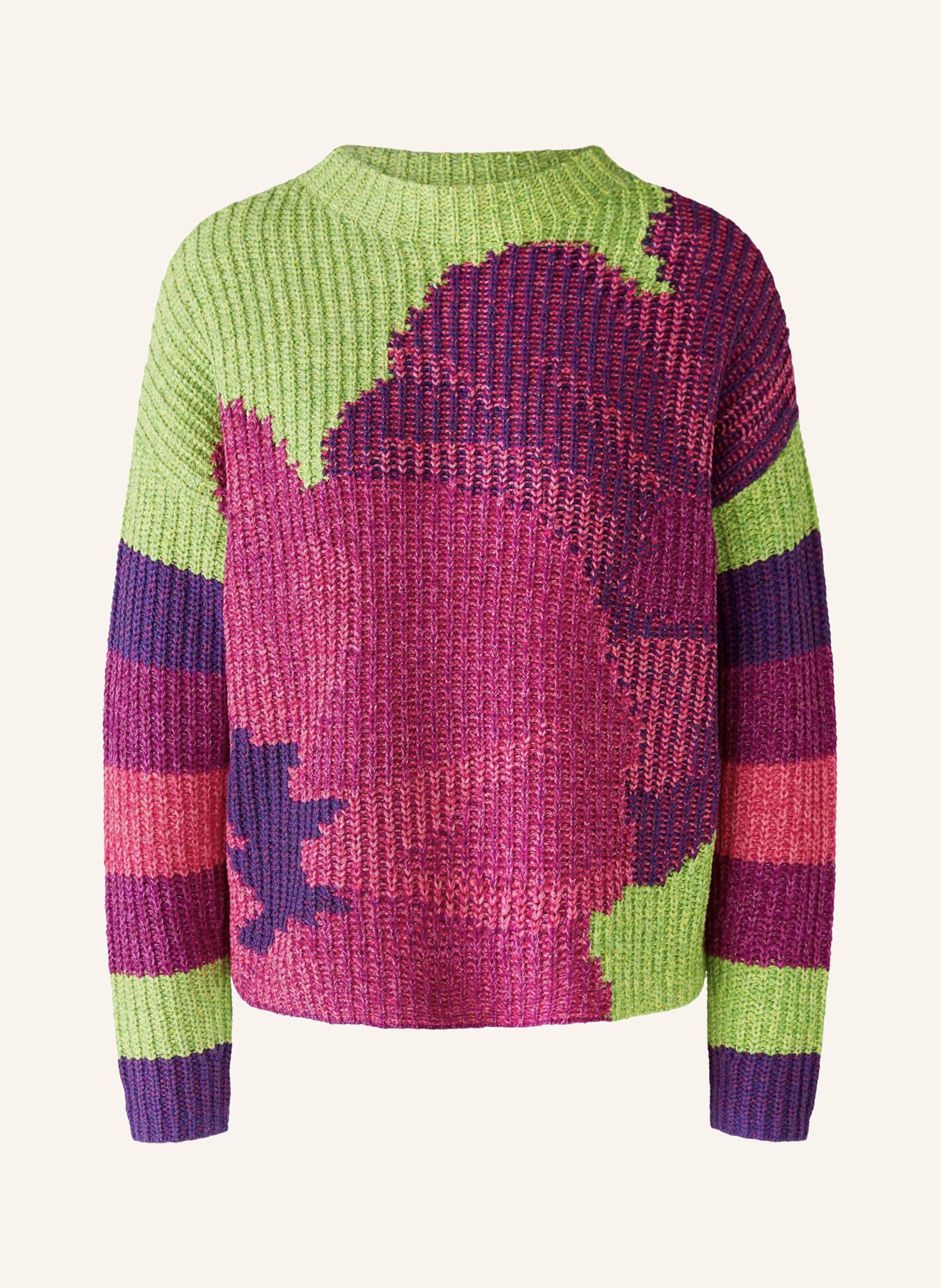 oui Sweater, Color: LIGHT GREEN/ PINK/ PURPLE (Image 1)