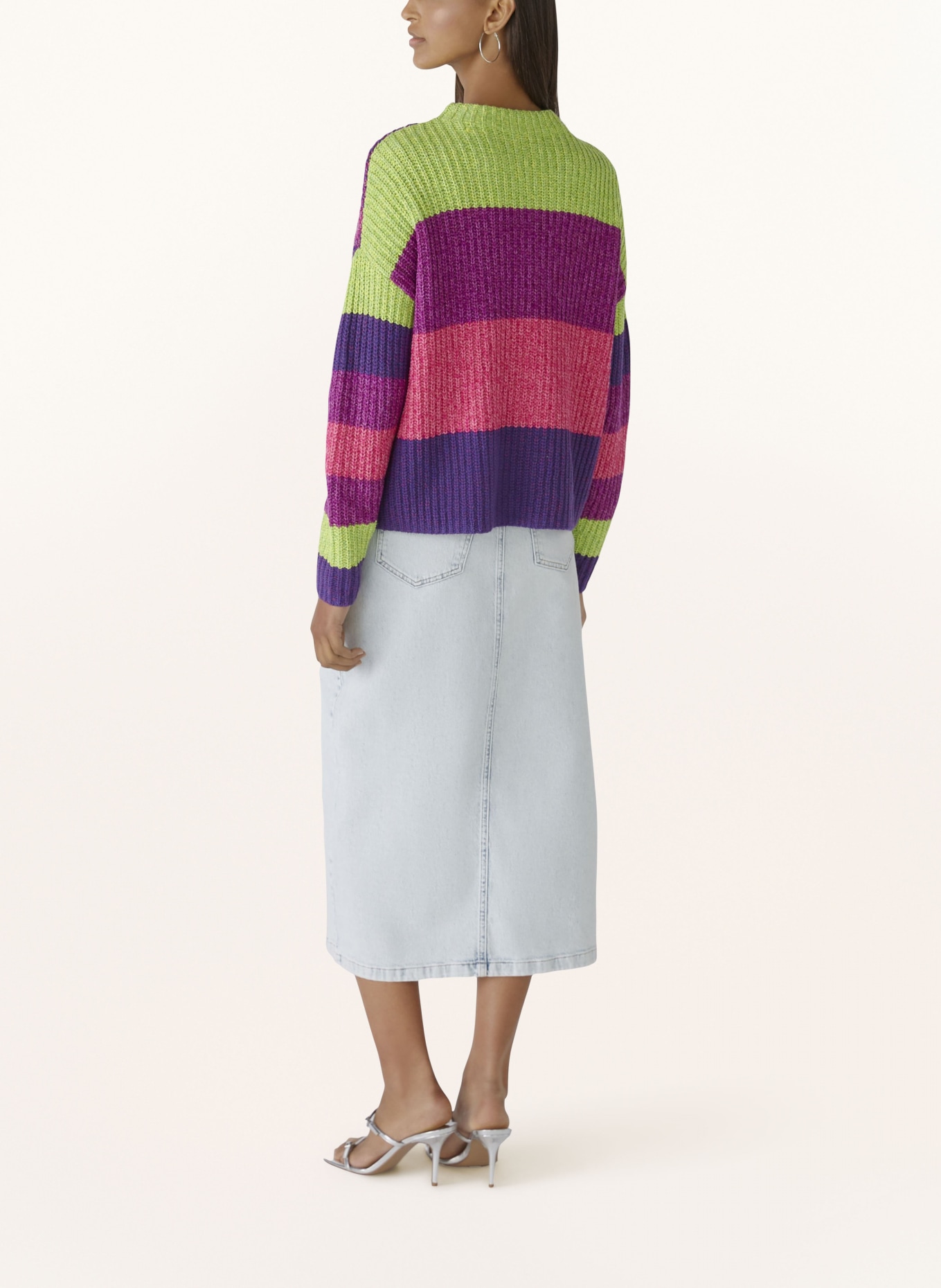 oui Sweater, Color: LIGHT GREEN/ PINK/ PURPLE (Image 3)