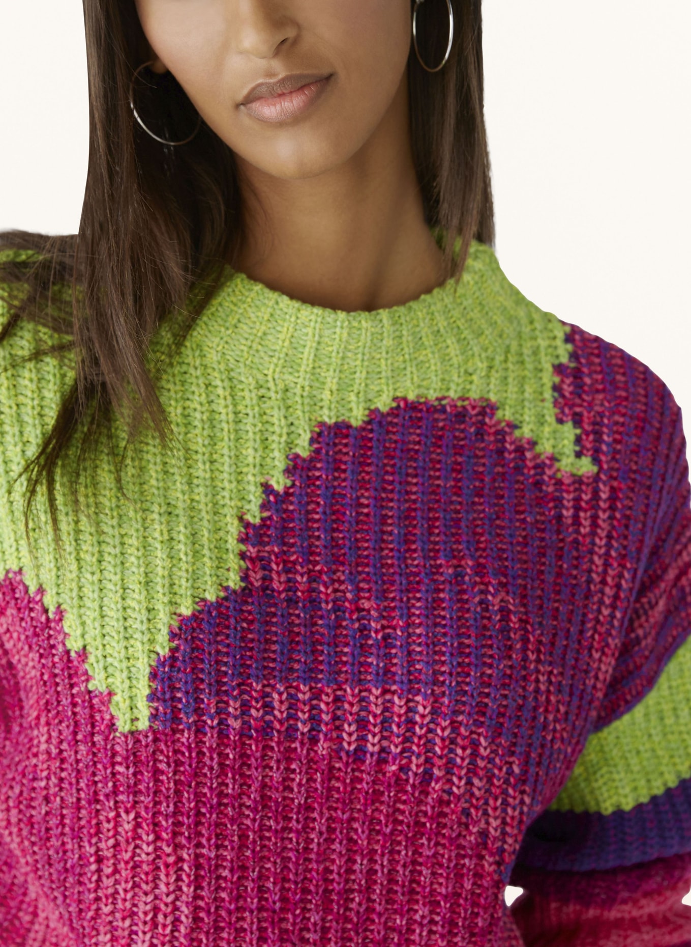 oui Sweater, Color: LIGHT GREEN/ PINK/ PURPLE (Image 4)