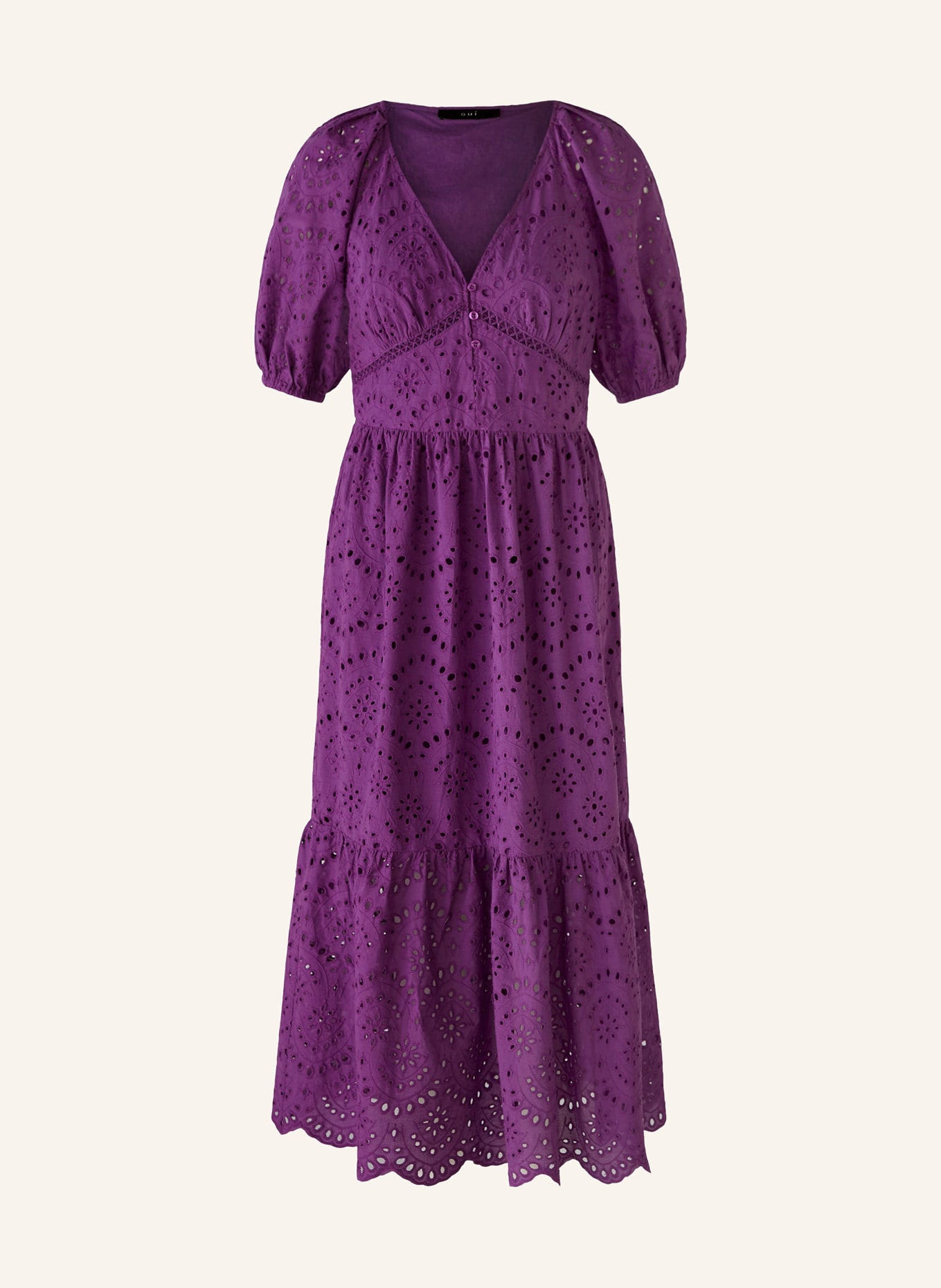 oui Dress made of broderie anglaise, Color: DARK PURPLE (Image 1)