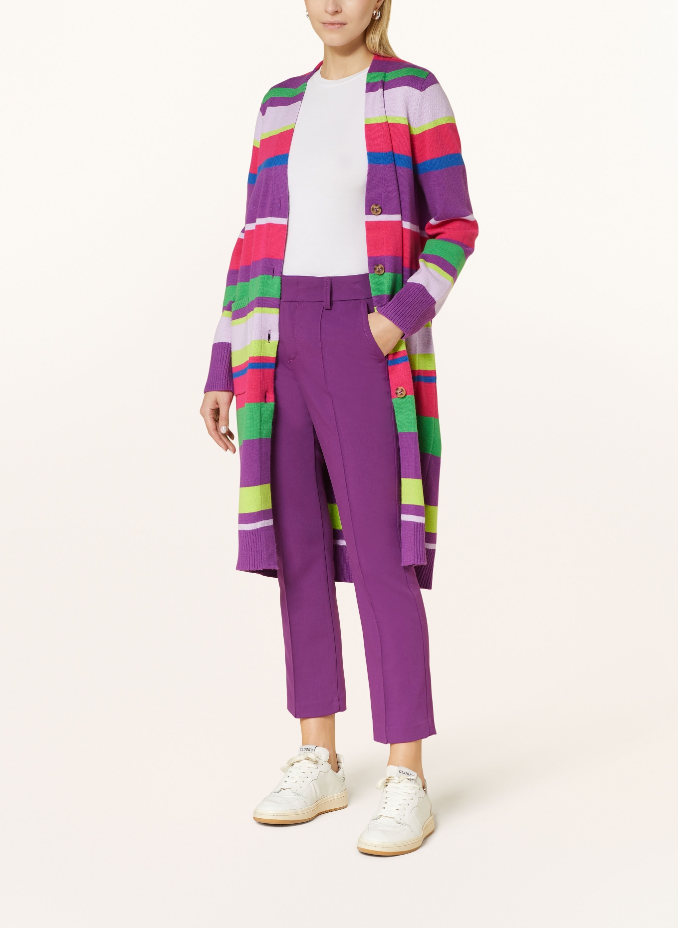 oui Knit coat, Color: PURPLE/ PINK/ GREEN (Image 2)