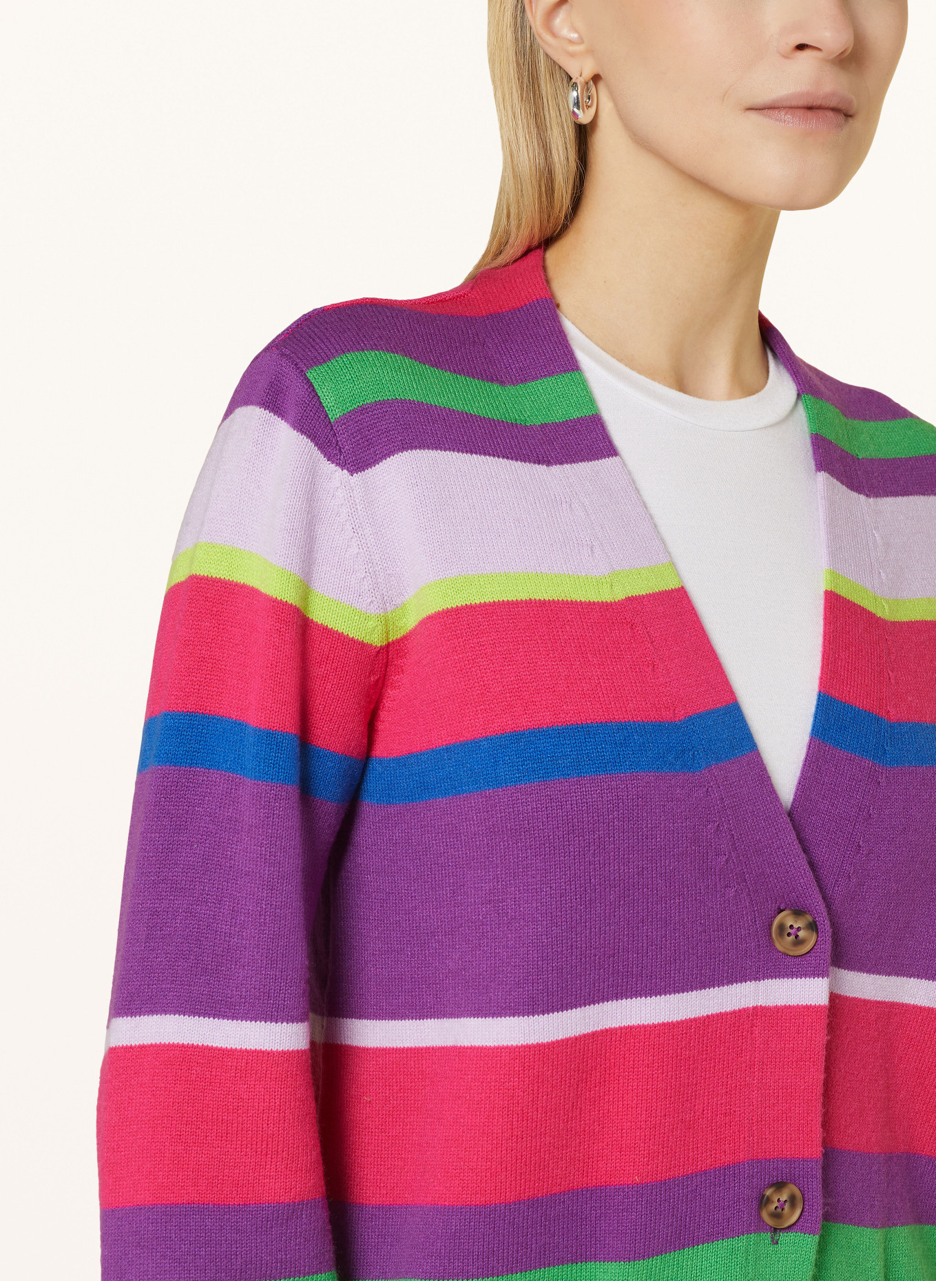 oui Knit coat, Color: PURPLE/ PINK/ GREEN (Image 4)
