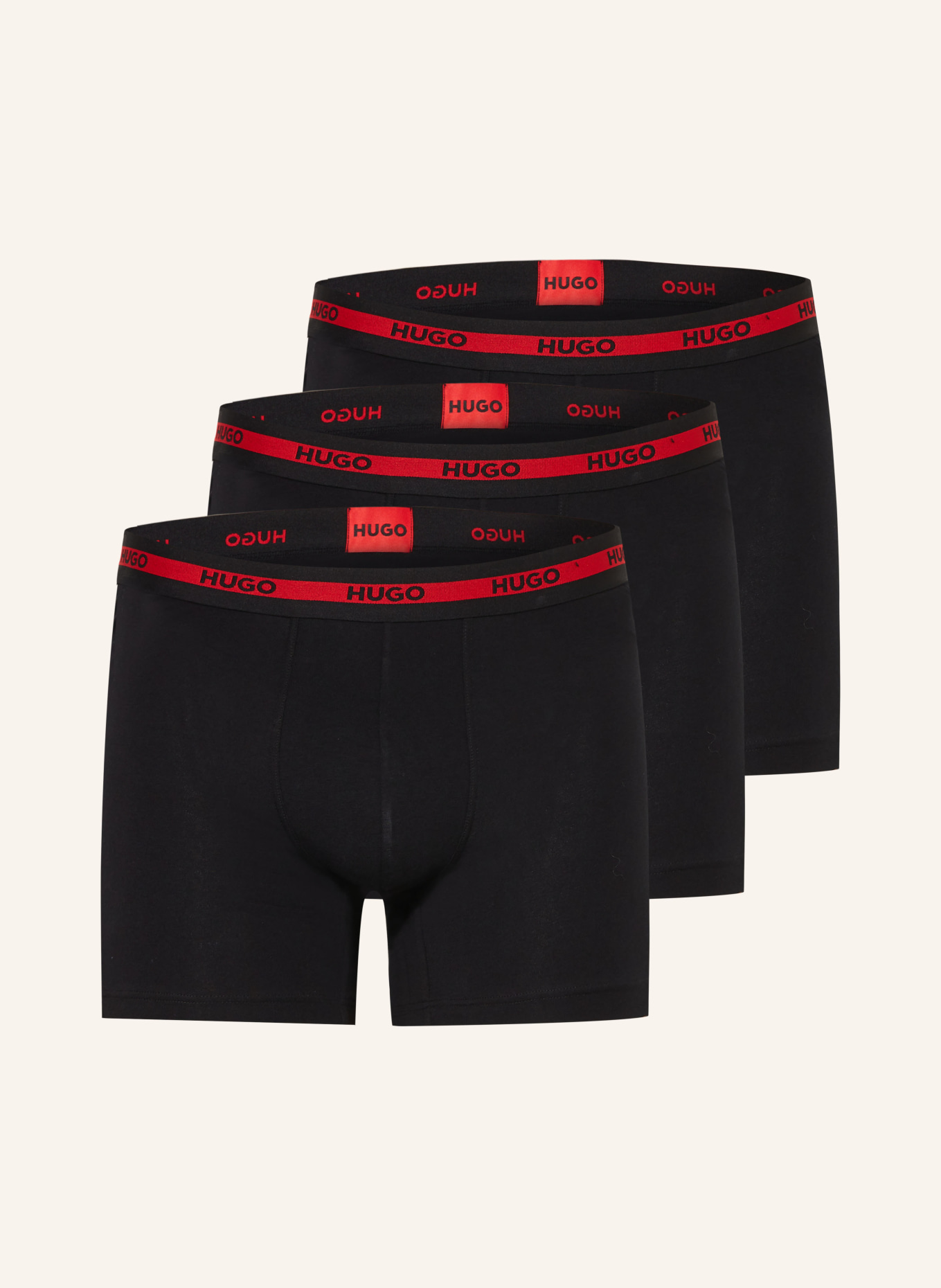 HUGO 3-pack boxer shorts, Color: BLACK (Image 1)