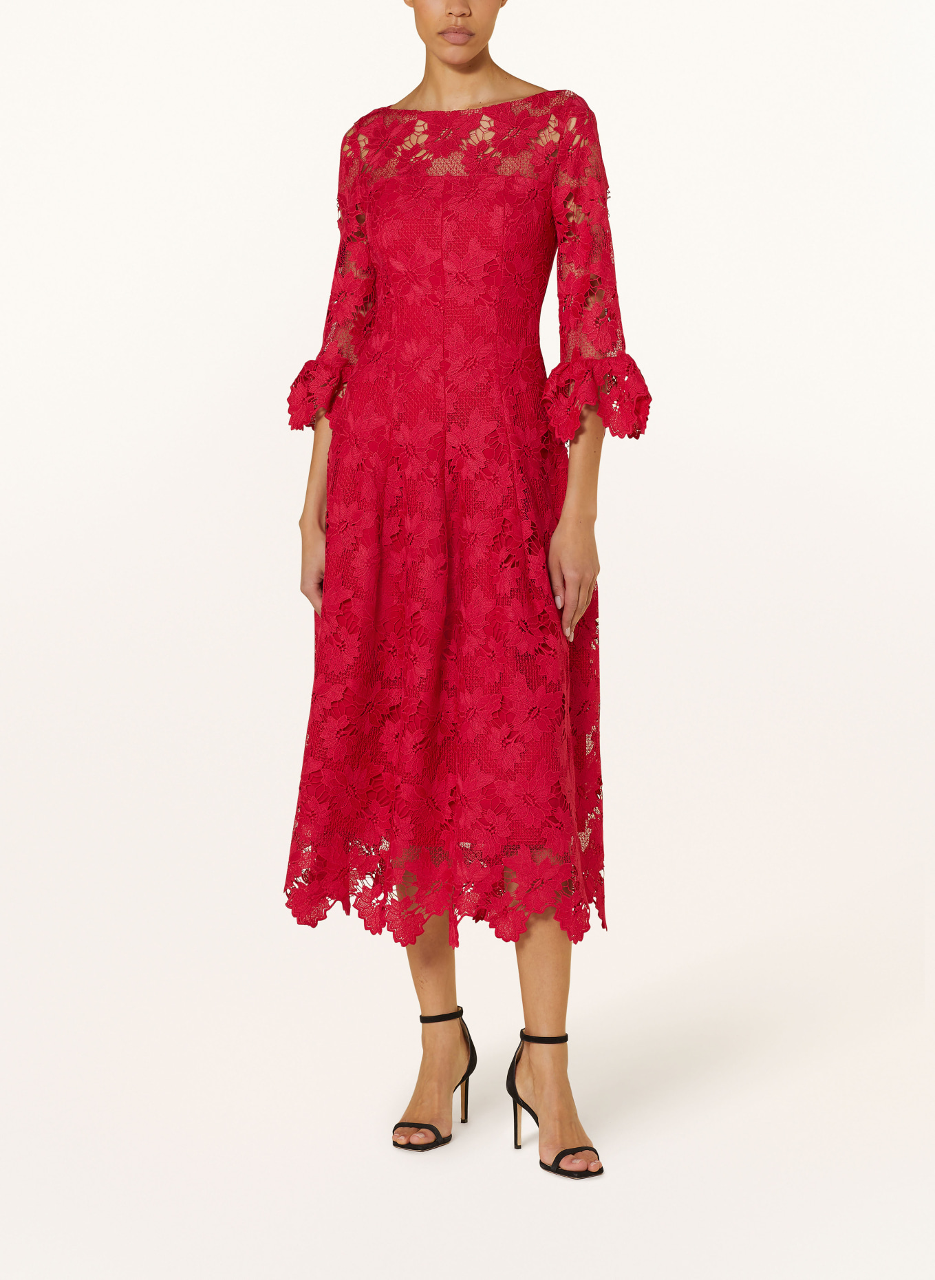TALBOT RUNHOF Lace dress with 3/4 sleeve, Color: PINK (Image 2)