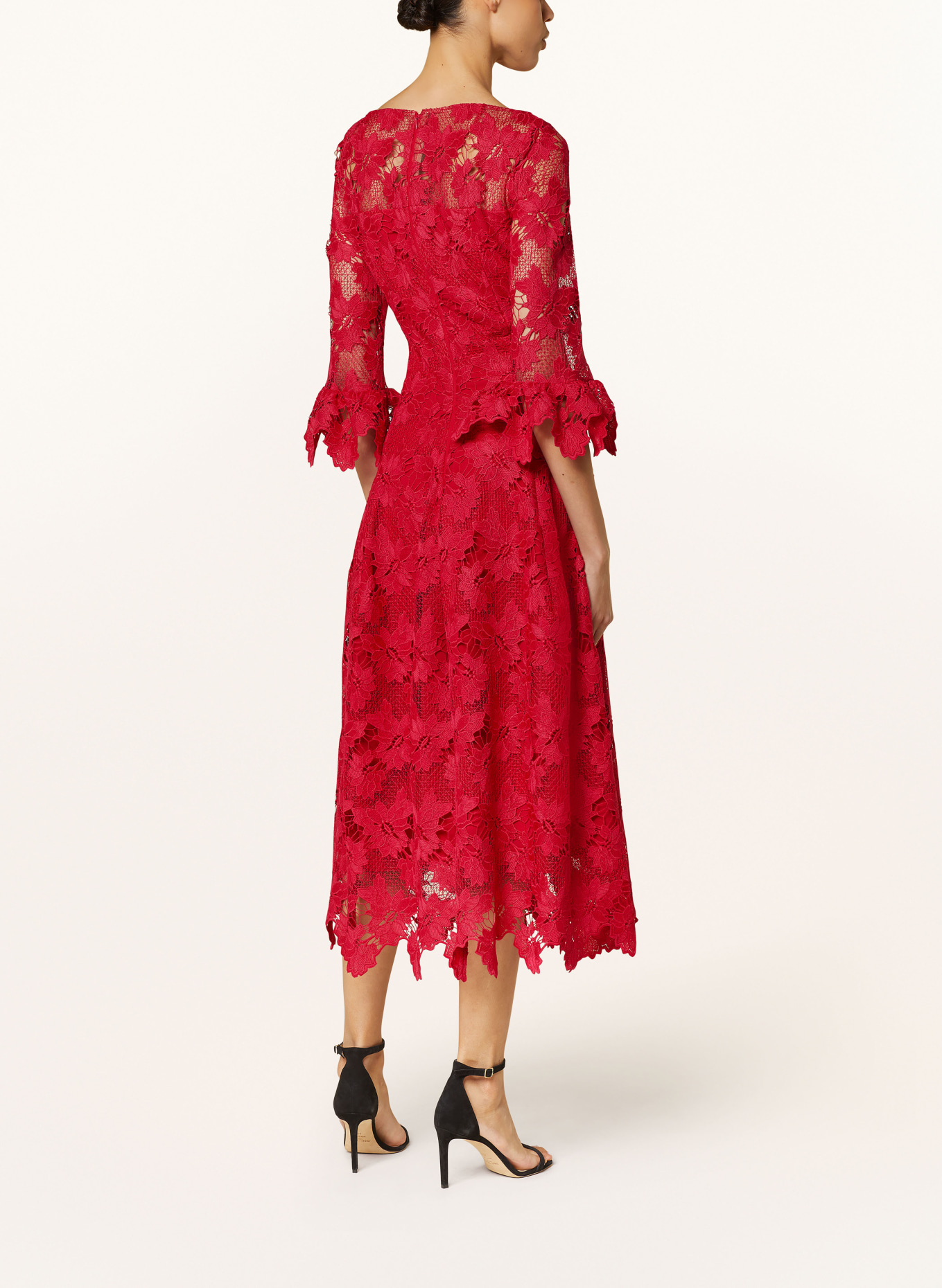 TALBOT RUNHOF Lace dress with 3/4 sleeve, Color: PINK (Image 3)