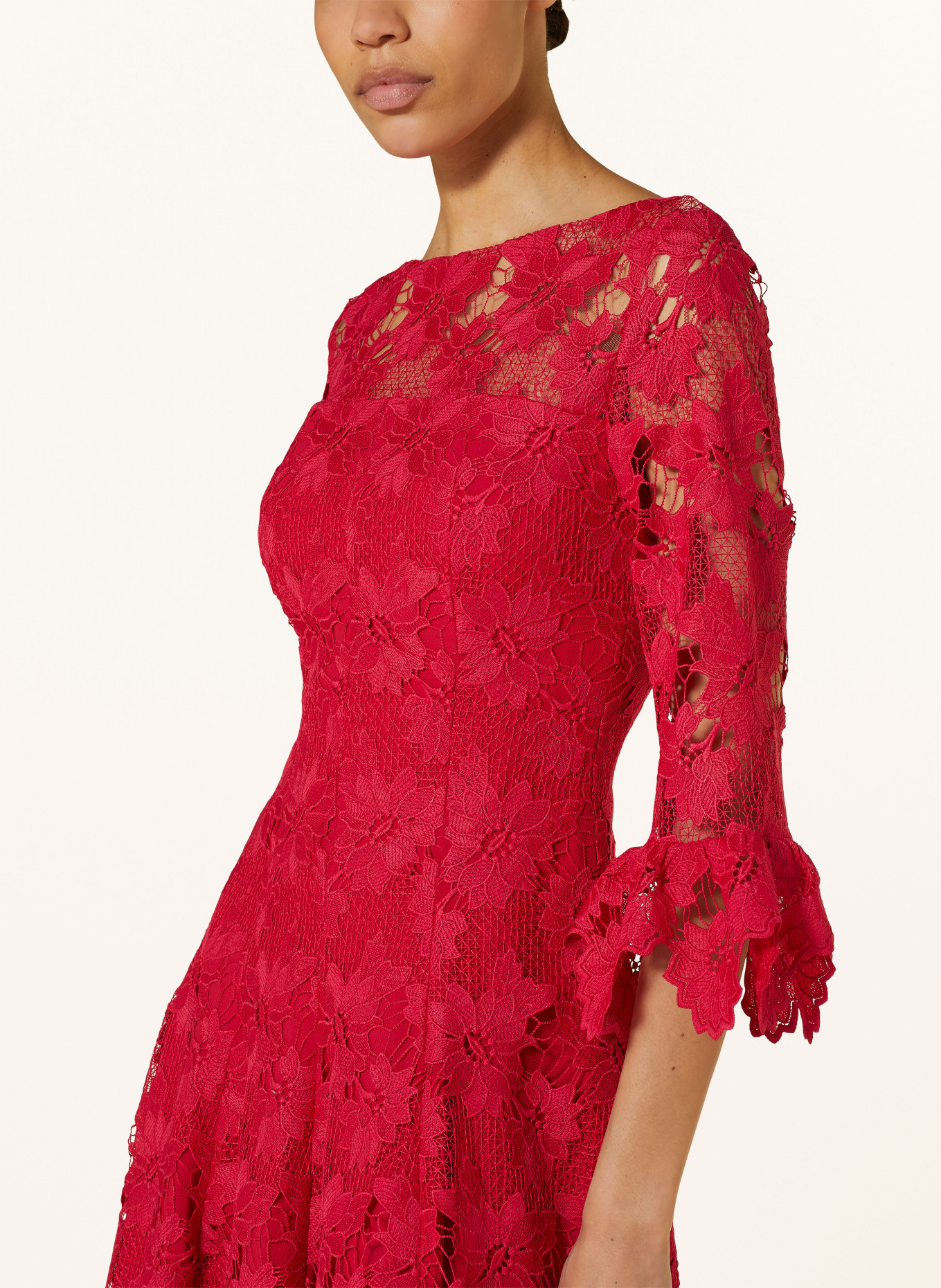 TALBOT RUNHOF Lace dress with 3/4 sleeve, Color: PINK (Image 4)